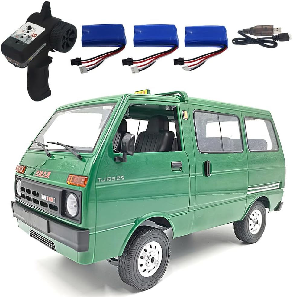 D42 RC Drift Truck Simulation 260 Motor Light for Off-Road/On-road Car Unisex Girls Boys Gift Climbing Electric Vehicle Model Toy, Green, Triple Power