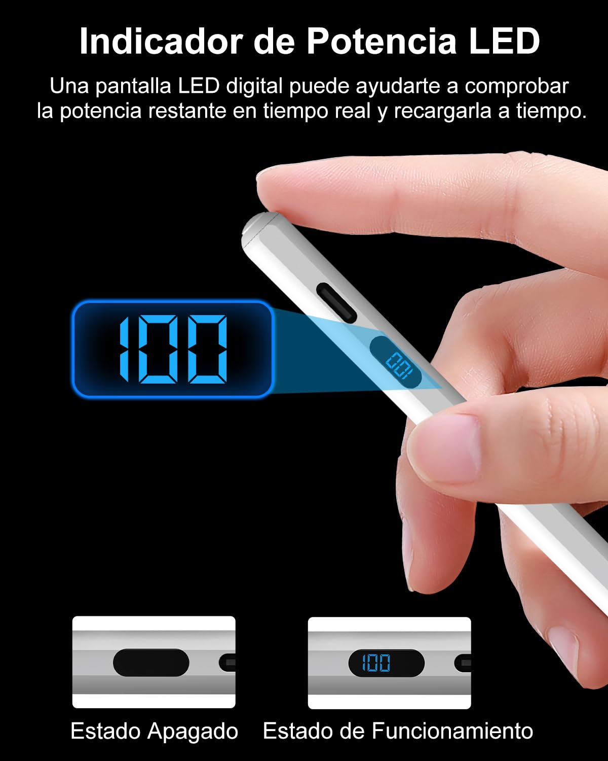 MEKO Lápiz iPad con Pantalla LED de Nivel de Batería, Lápiz Universal para iPad y Samsung/Huawei/Lenovo/Xiaomi, Lápiz Táctil Magnético para iPhone, Android y Dispositivos con Sistema Harmony OS