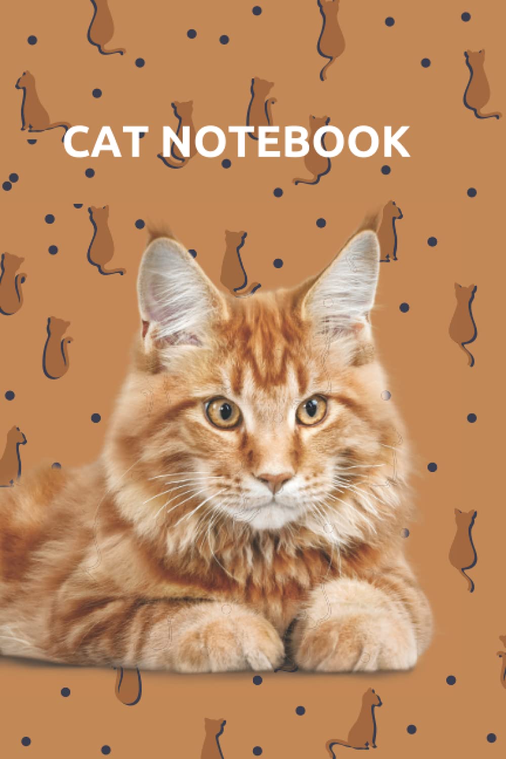 CAT NOTEBOOK: Fluffy Ginger White Cat Journal Notebook with Interior Motifs. Perfect for Cat Lovers. 6 x 9 in. Blank lined. (Cat Notebooks)
