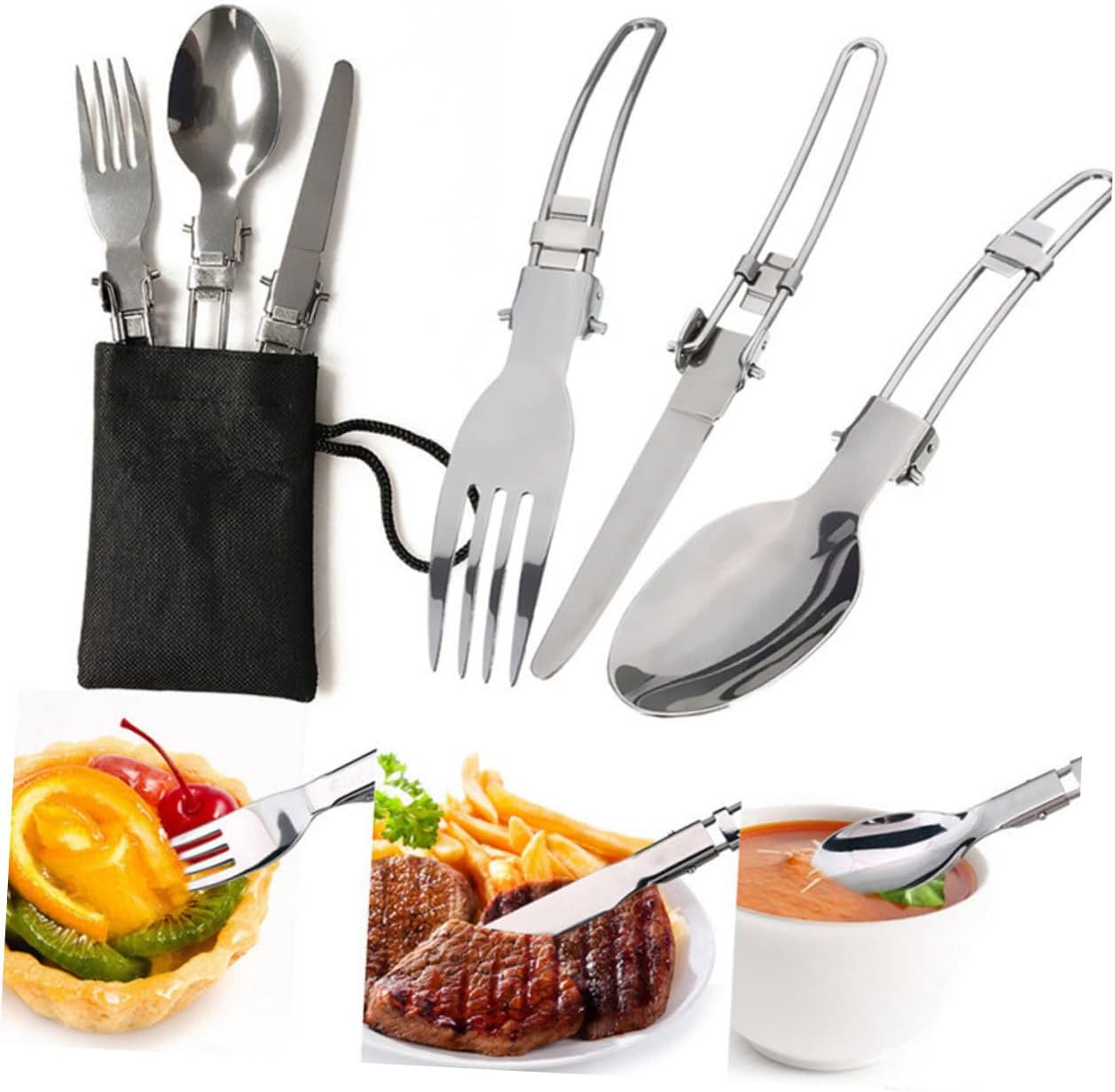 Camping Cookware Set Titanium Folding Cook Set Cooking Utensils Essential Outdoor Supplies