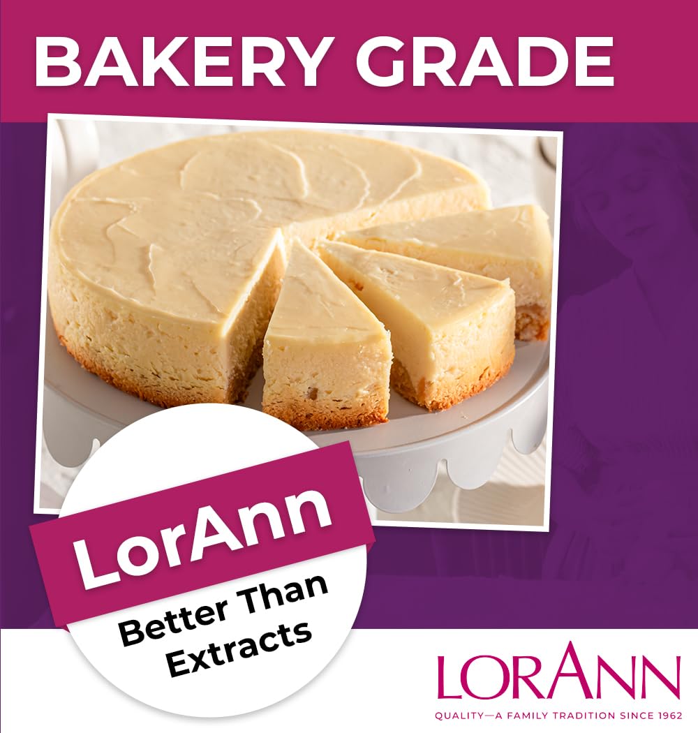 LorAnn Oils Cream Cheese Bakery Emulsion: True Essence, Ideal for Boosting Fruit Tones in Cakes, Cookies & Desserts, Gluten-Free, Keto-Friendly, Extract Substitute Essential for Your Kitchen, 16 Oz