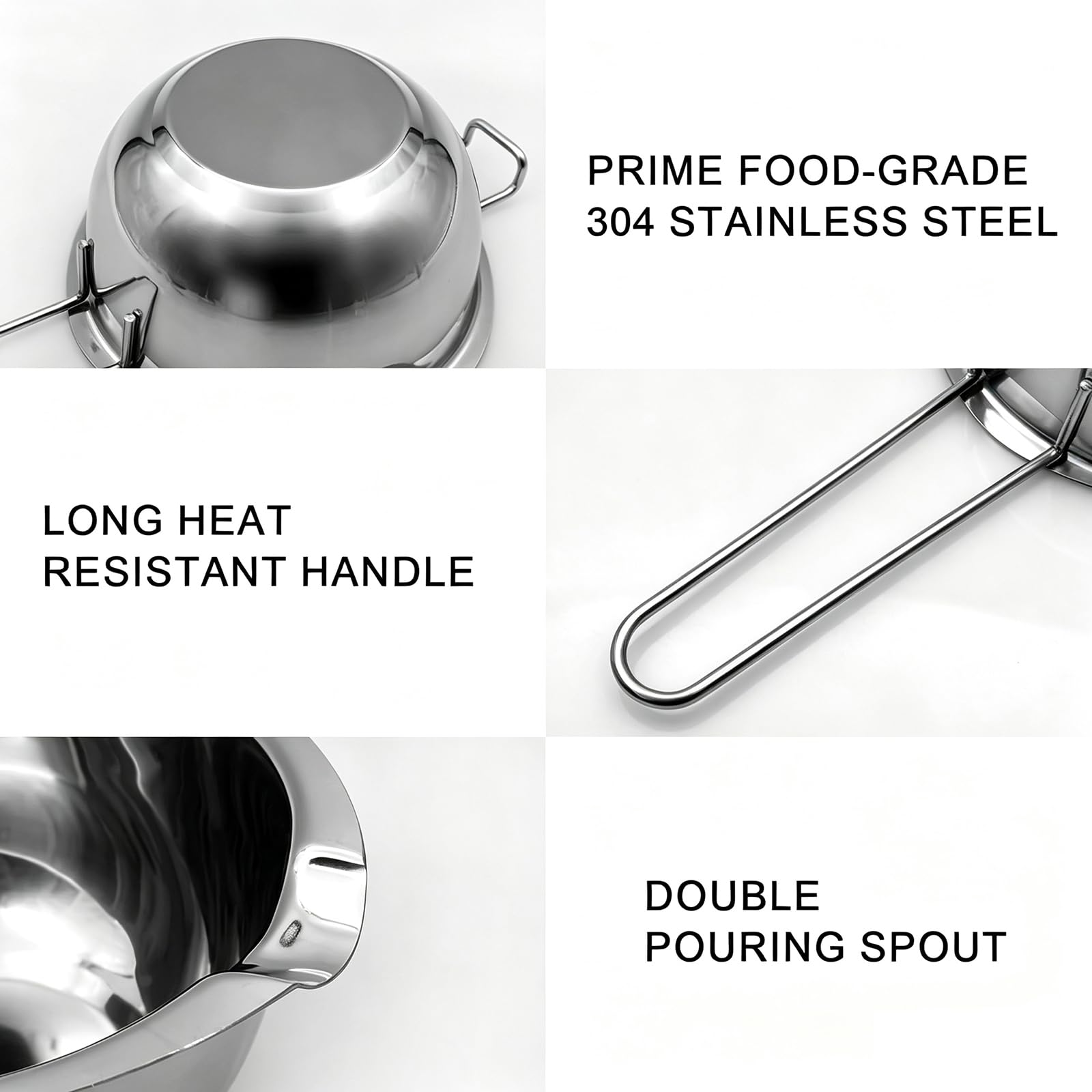 Zalaxt Double Boiler Set - Stainless Steel Melting Pots -5