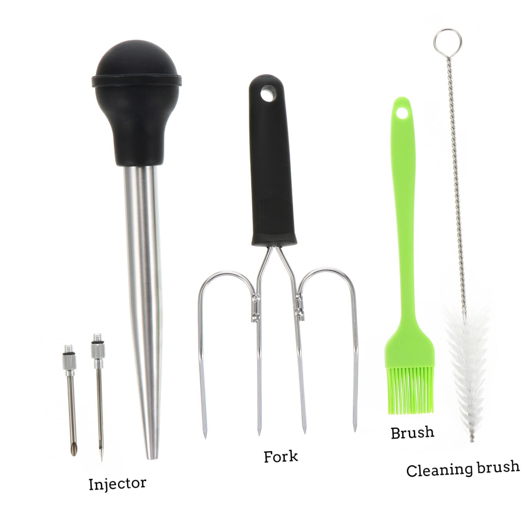GLEAVI 1 Set Turkey Injector with Brush Versatile Bbq Sauce Seasoning Pump for Turkey Steak and More Easy Control for Flavor Random Color