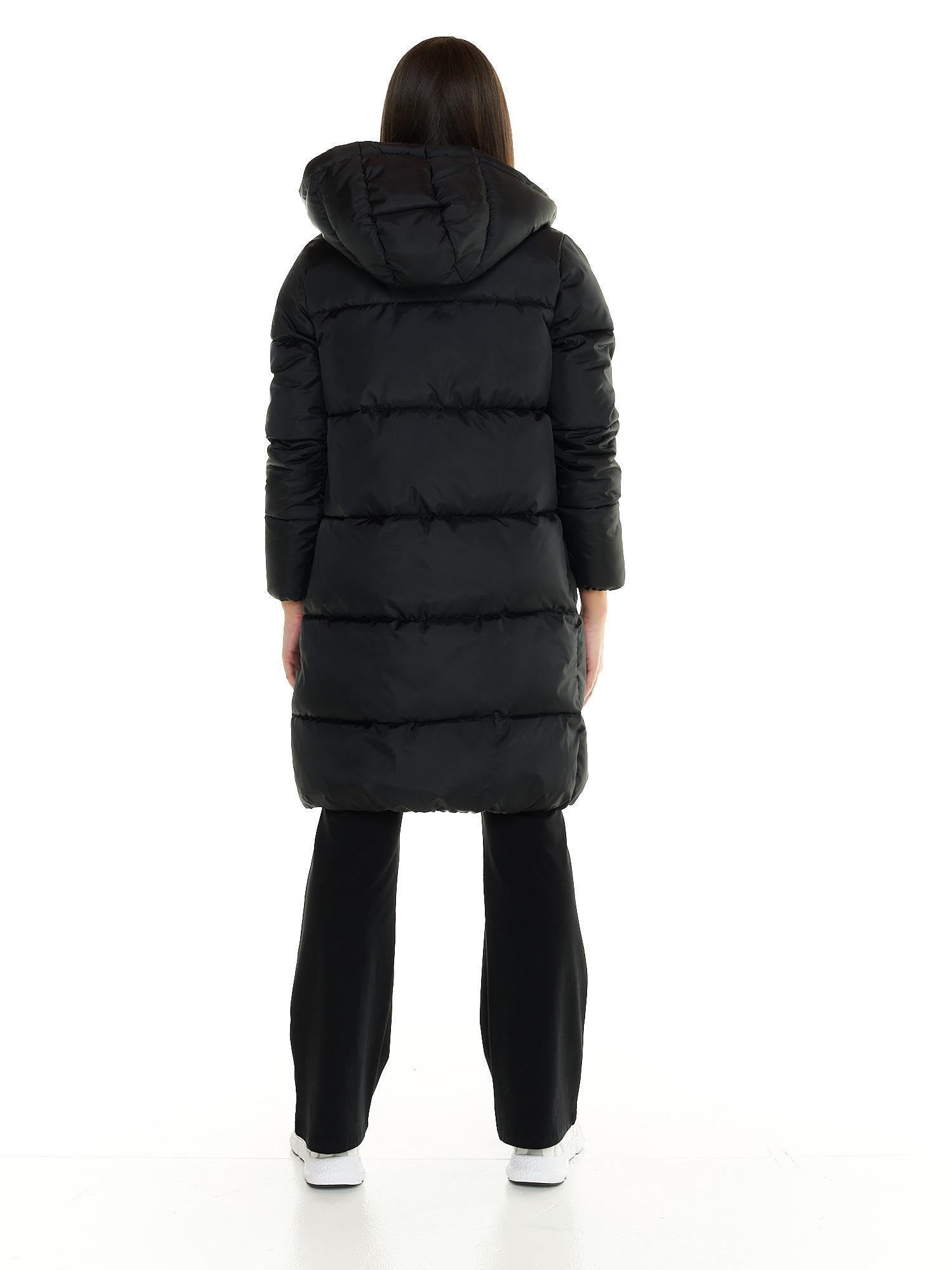 LEONE 1947 Piumino lungo da donna con cappuccio Never Without