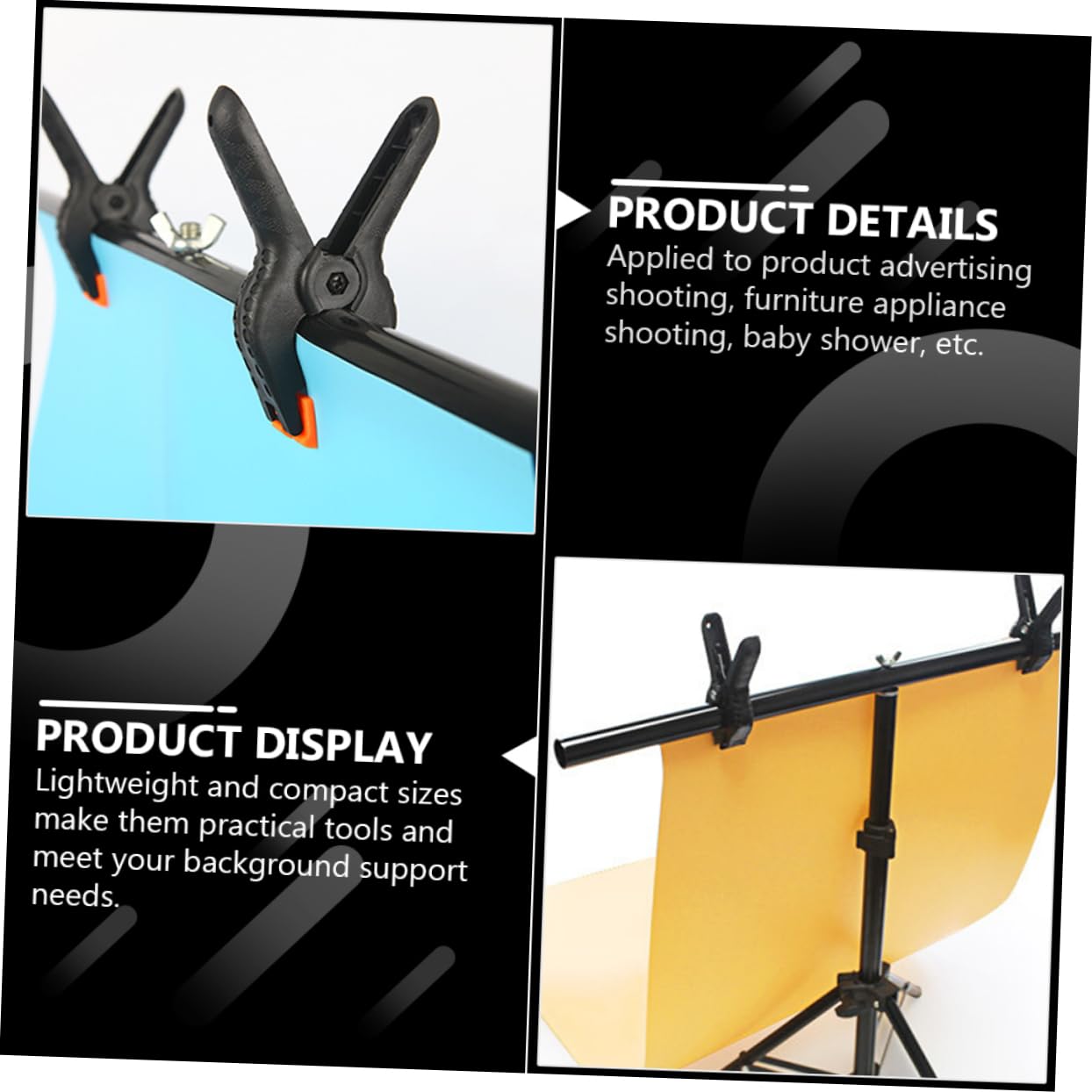 OSALADI T-Shape Backdrop Support Photo Stand Easy to Store Professional Photography Heavy Duty