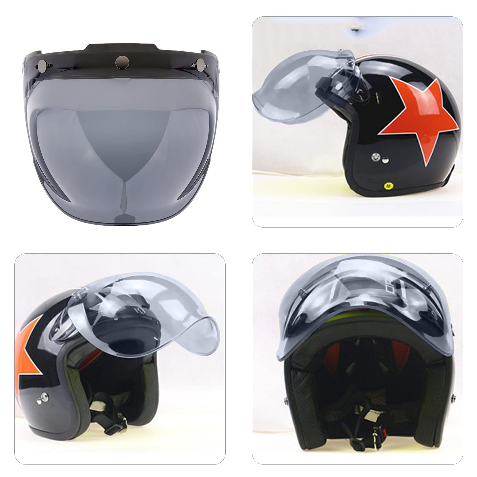 zalati Face Visor Front Shield UV Protected Helmet Mask for Replacement DIY Making Motorbike Riding - Dark Brown