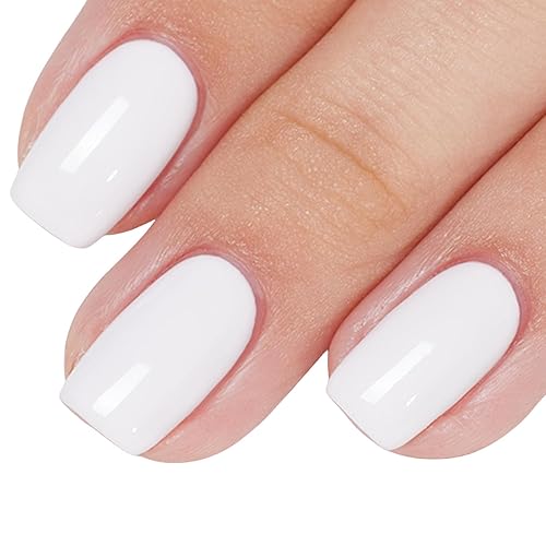 MEMEDA Esmalte de uñas de gel de 0.3 fl oz, color blanco puro, esmalte de gel para arte de uñas, decoración de salón de manicura, decoración en