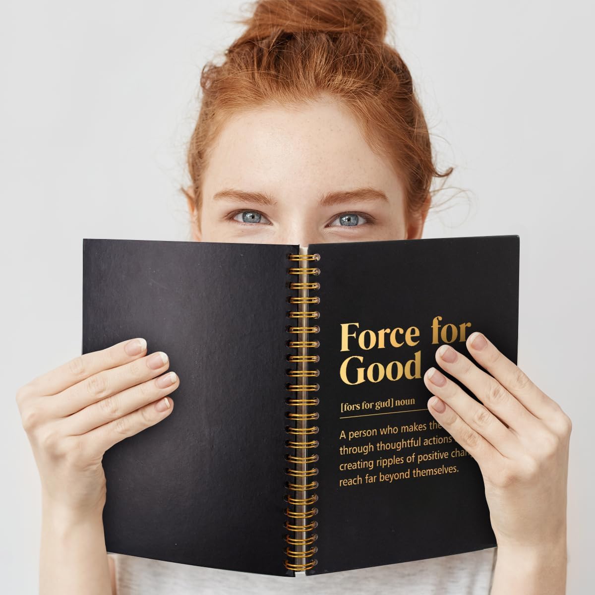 Force For Good Definition Gold Foil Hardcover 160 Pages Blank Spiral Notebook, Motivational Gifts for Coworker, Encouragement Gifts for Staff Teammate, Thank You Gifts for Colleagues Team Member - Image 5