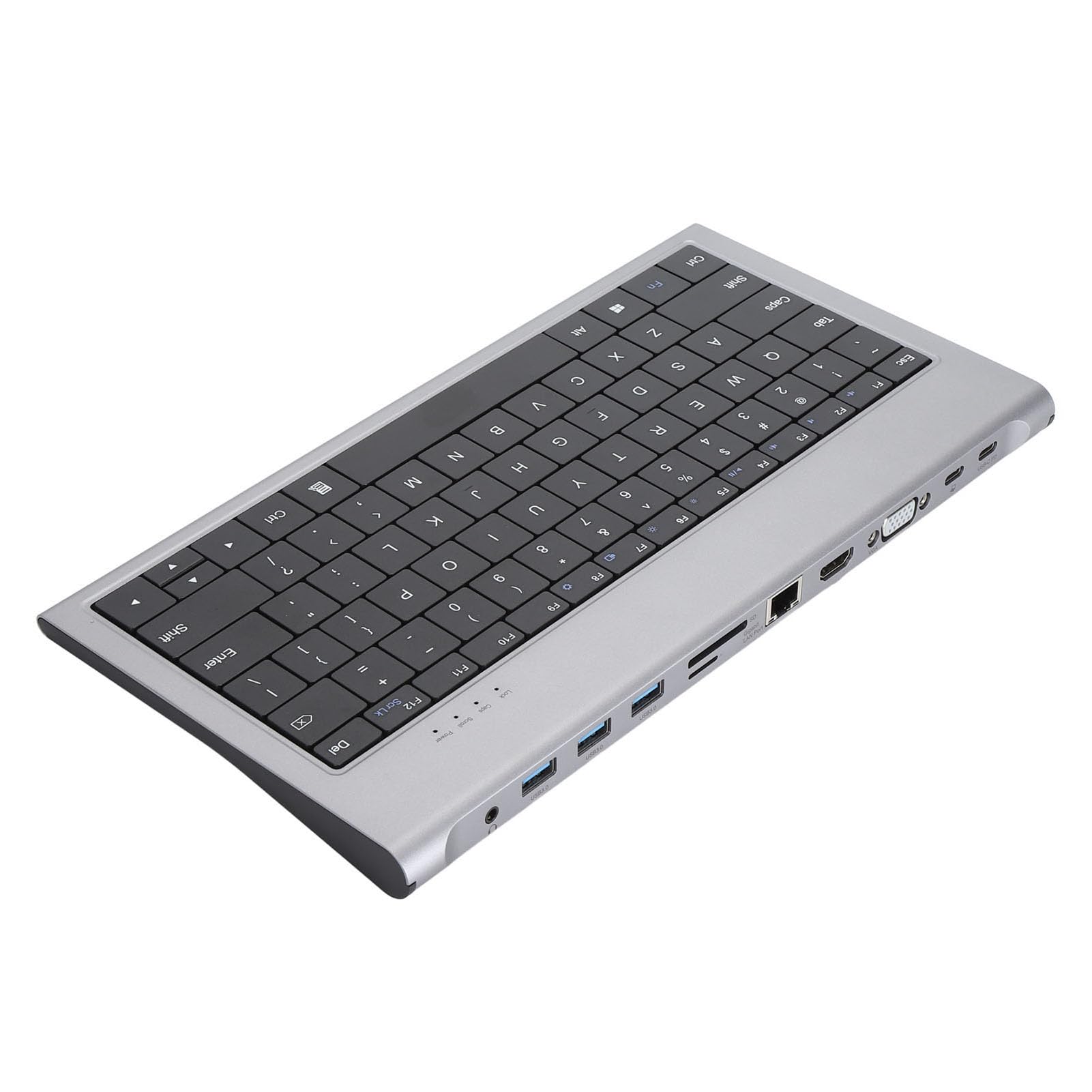 MENDUNER 2024 Newly USB C Keyboards with USB Ports - 78 Keys Wired American Keyboards Supports 11 in 1 USB C Docking Station - Space Gray