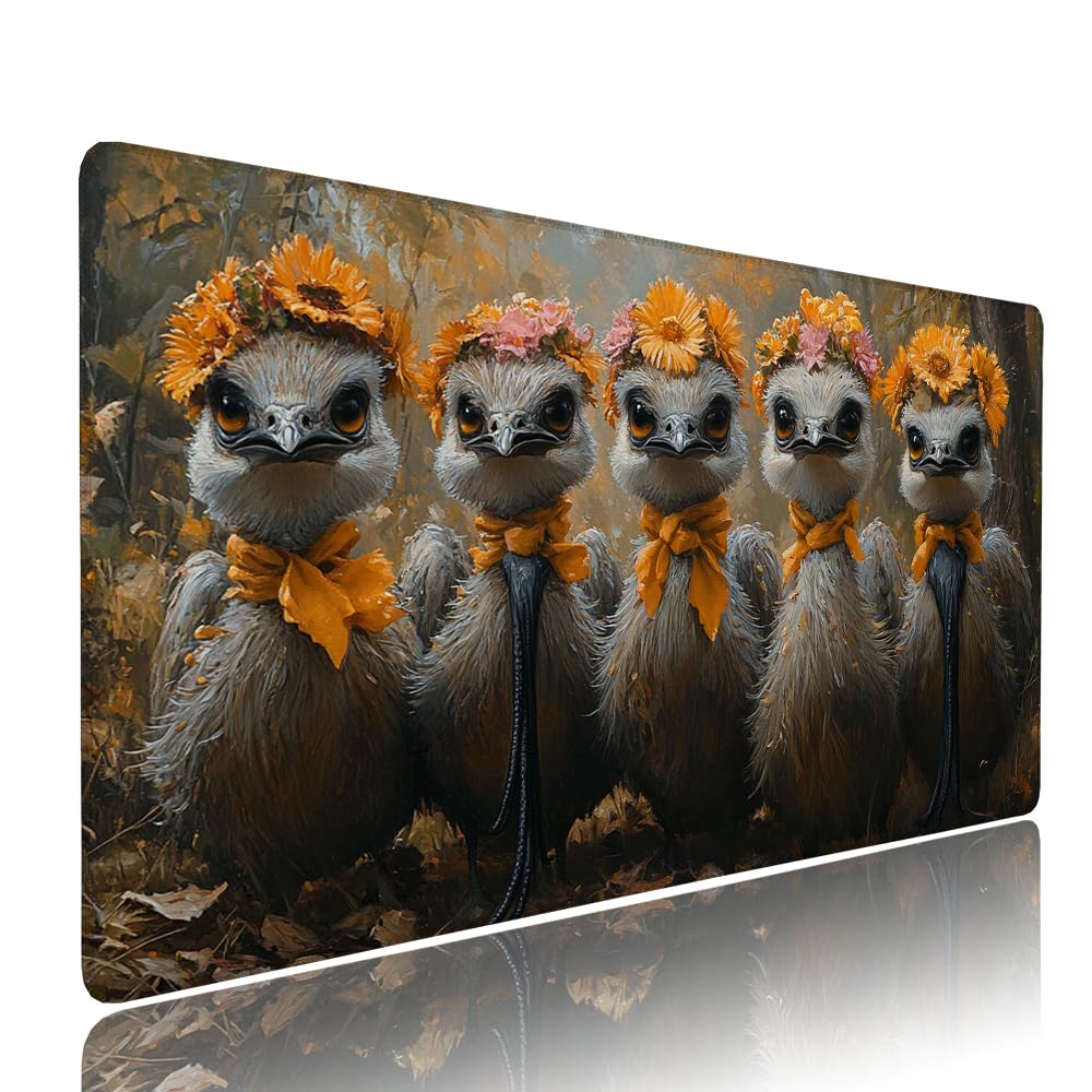 Alfombrilla de Mouse para Juegos, Giallo, XXL, Antideslizante, Impermeable, Diseño de Struzzo, Extendido, Grande, 1400x600x3mm, para PC, Laptop, Ufficio, Famiglia d-636