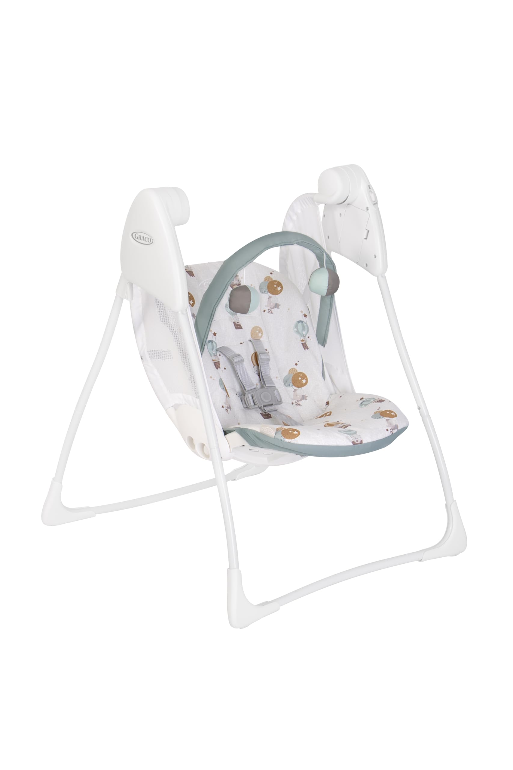 Graco - Baby Delight Sdraietta Altalena, dalla nascita a circa 6 mesi (9 kg), 2 velocità di oscillazione, reclinabile, fantasia Up & Away