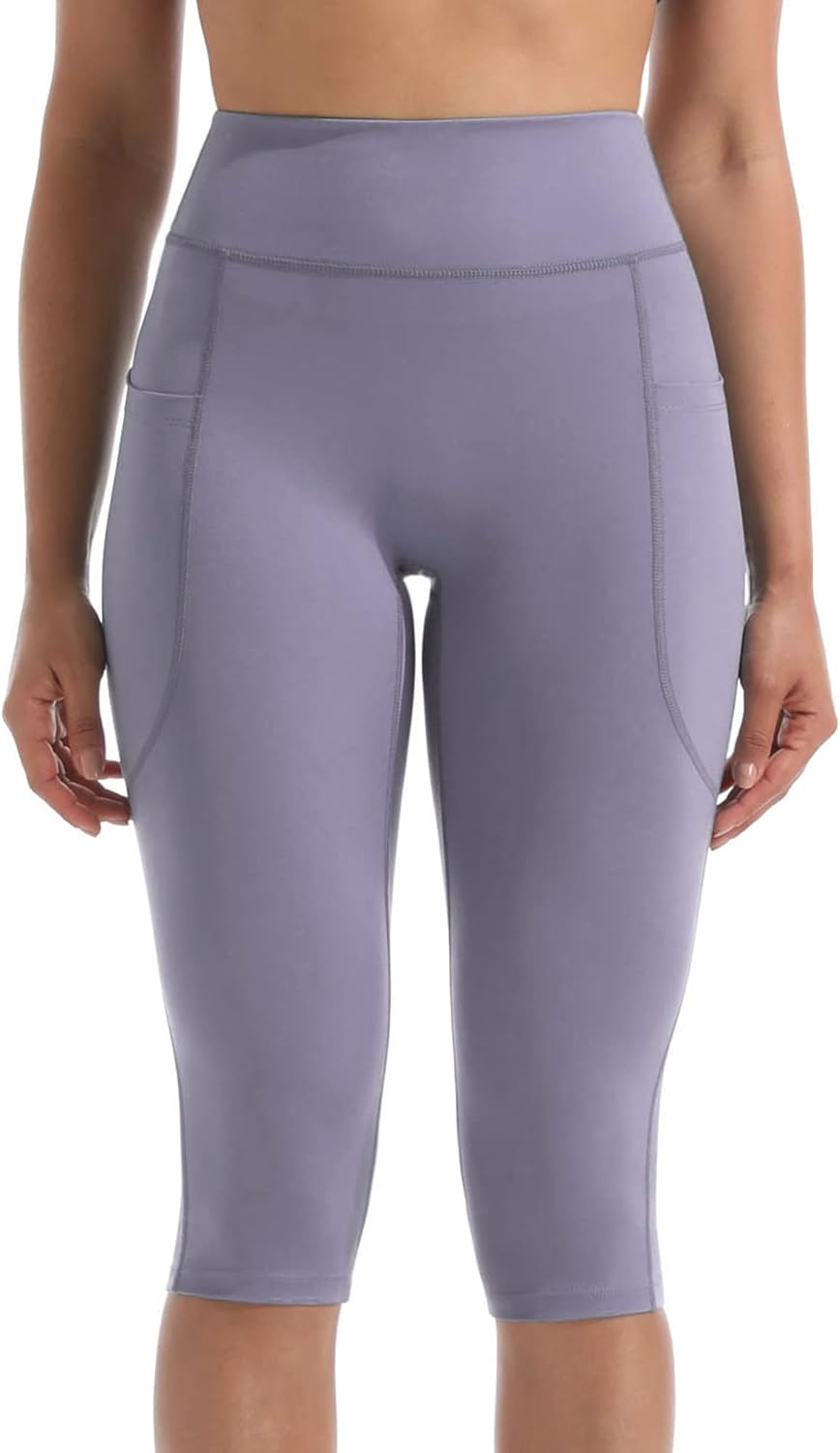 NELEUS Women's Tummy Control High Waist Capri Running Leggings Yoga Pants with Pocket - Image 3