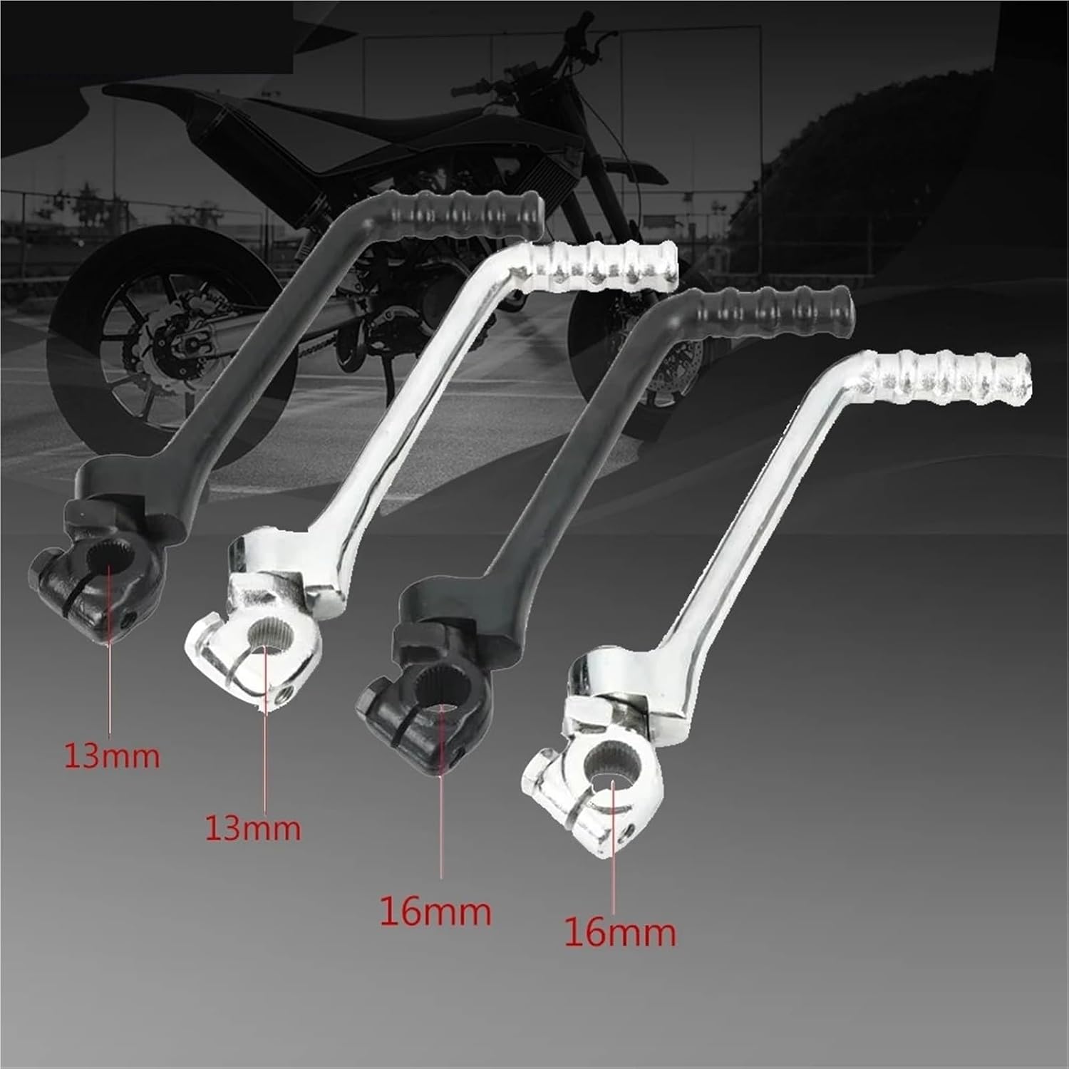 Start Lever Universal Motorcycle 16mm 13mm Kick Start Starter Lever Pedal Fit for 50cc 70cc 90cc 110cc 125cc 140cc 150cc 160cc