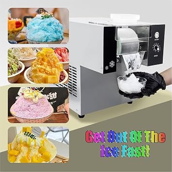 Shaved Ice Shaver Bingsu Making Machine - Commercial Korean Kakigori Mesin ES Bingsoo Snow Snowflake Flake Cream Crusher Maker