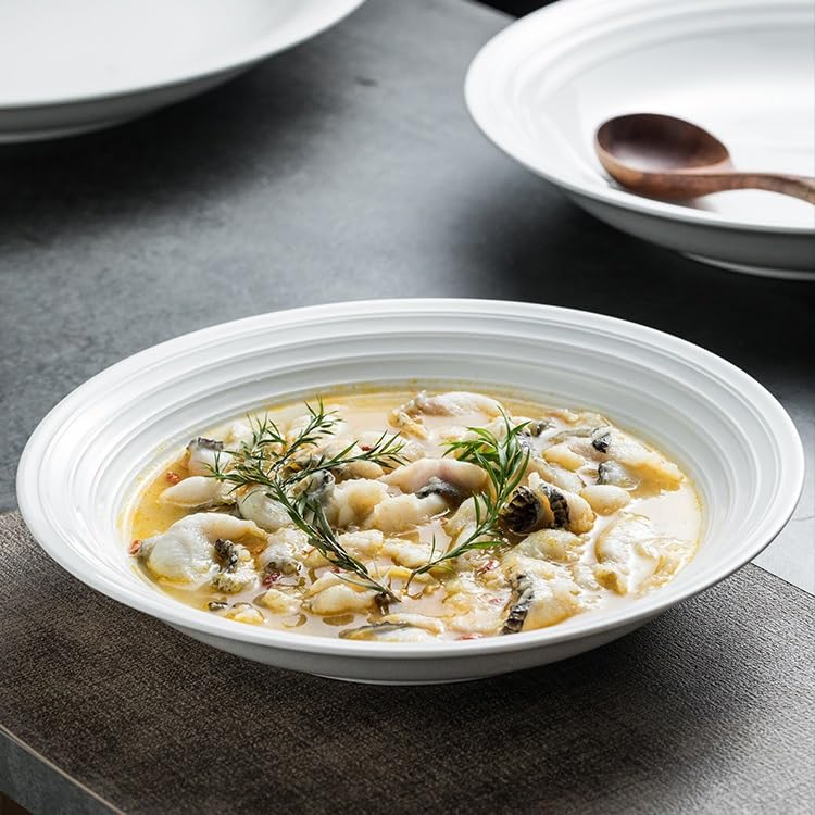 Talerz obiadowy talerze do naczyń 30 cm duża biała linia ceramiczna płytka miska głęboki talerz zupa kuchnia restauracja usługi komercyjne śniadanie obiad talerz obiadowy talerze obiadowe można