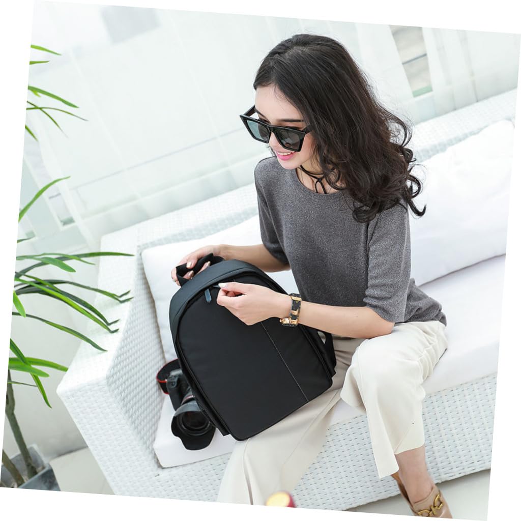 Zerodeko Zaino per Fotocamera Scomparti Multipli, Borsa Portatile per Accessori Fotografici, Spallacci Regolabili per Viaggi e Attività All’aperto