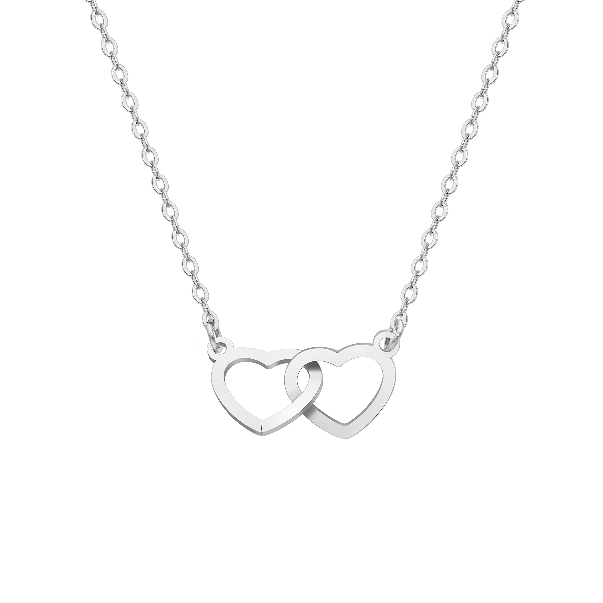 Kristland 18k Gold Plated Titanium Steel Double Heart Love Necklace |  Desertcart Seychelles