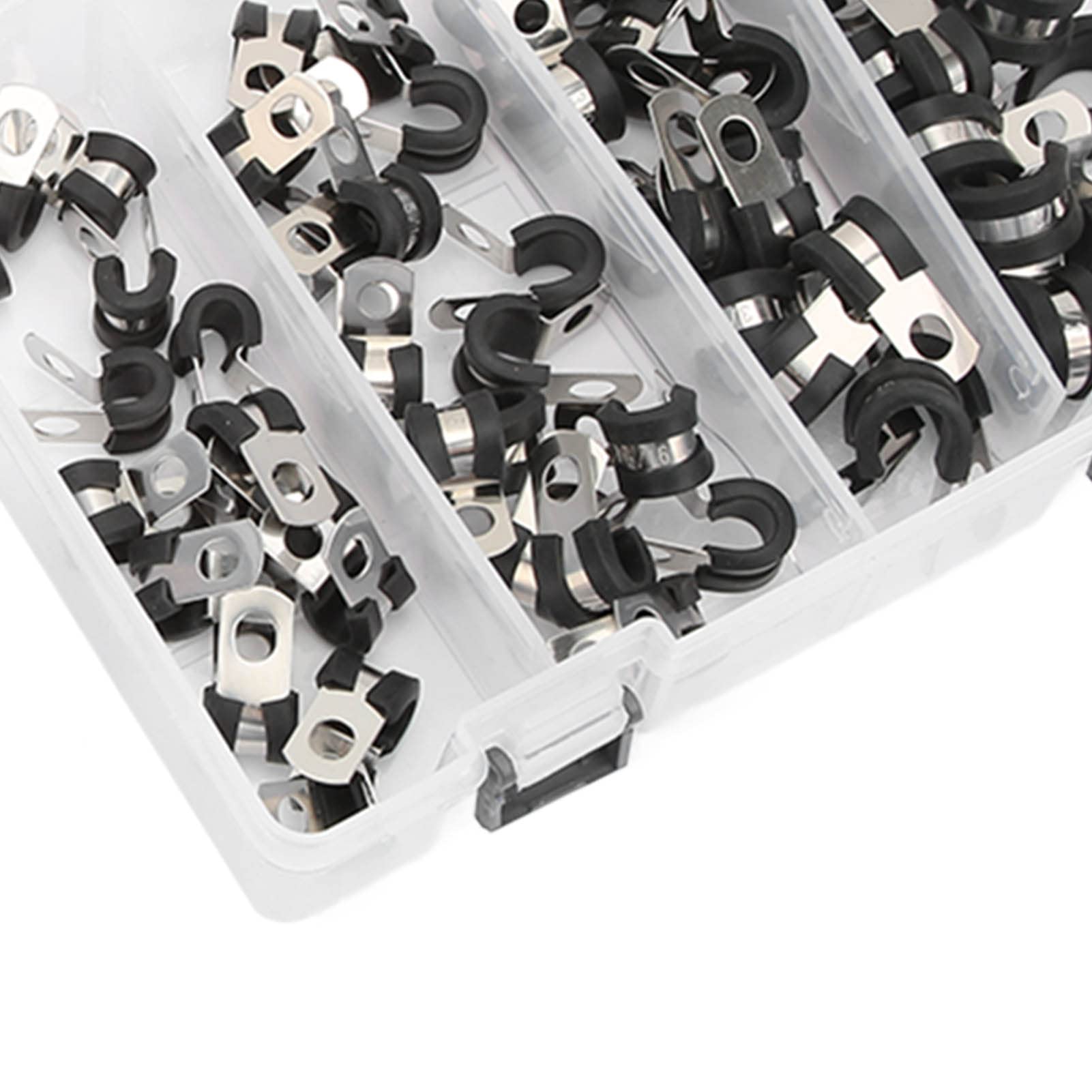 Set da 80 pezzi Morsetti per cavi Clip in acciaio inossidabile per supporto per tubo