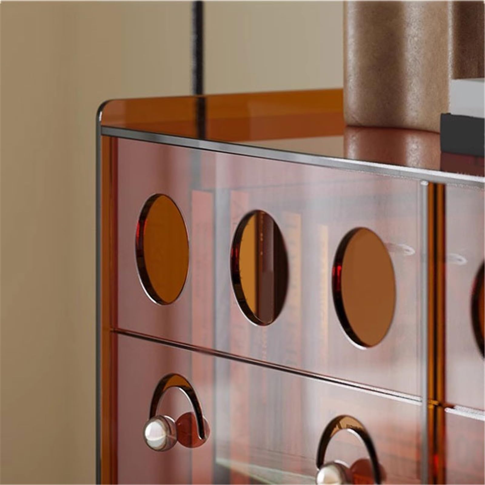 Rack per dischi Mobiletto portadischi in vinile retrò con luce di lusso espositore portaoggetti ruota girevole