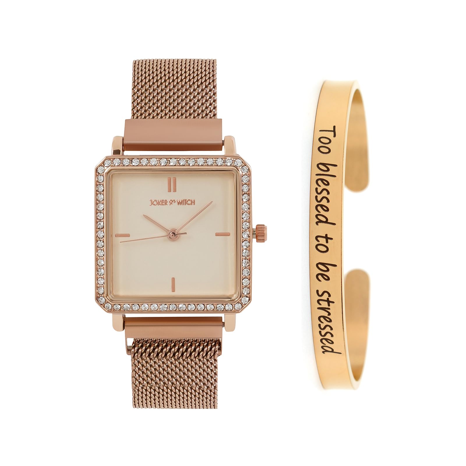 Joker & Witch Stainless Steel Women Adelaide Rosegold Analog Watch Bracelet Stack, White Dial, Rose Gold Band (B0C7L5ST4J) Amazon Price History, Amazon Price Tracker