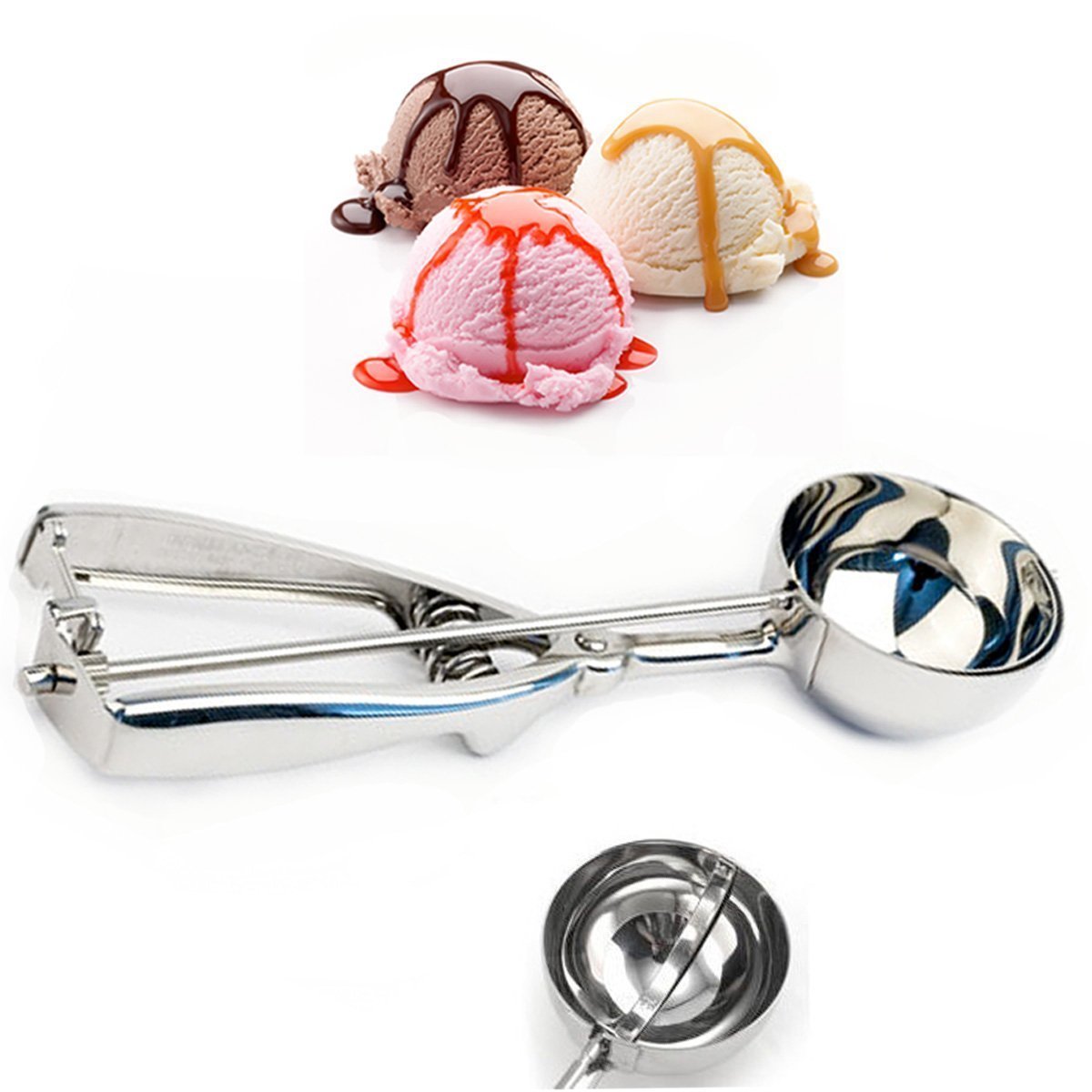 Kungfu Mall Silver Ice Cream/Mashed Potato Scoop