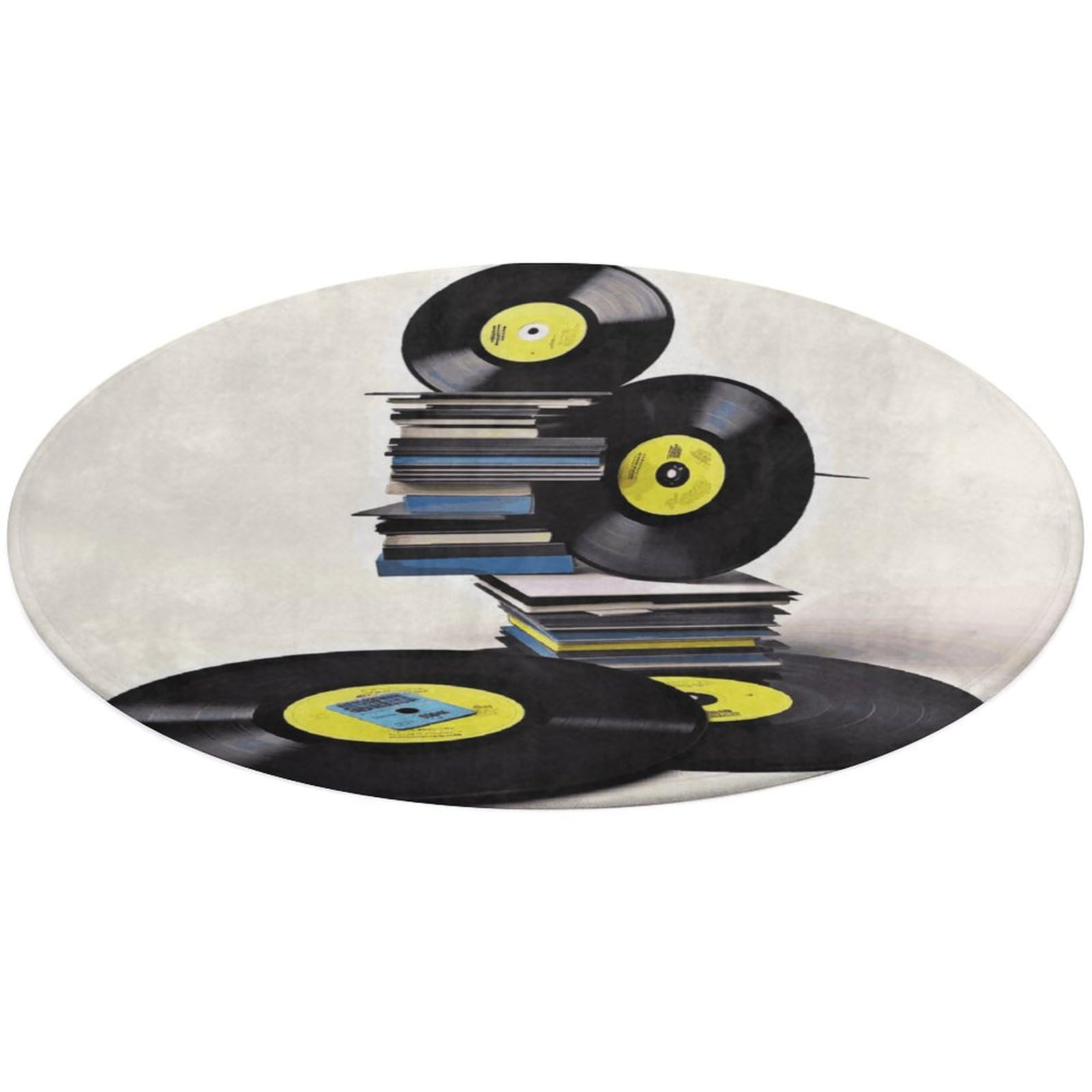 Tapis rond antidérapant vinyle et rubans doux et lavable pour bureau