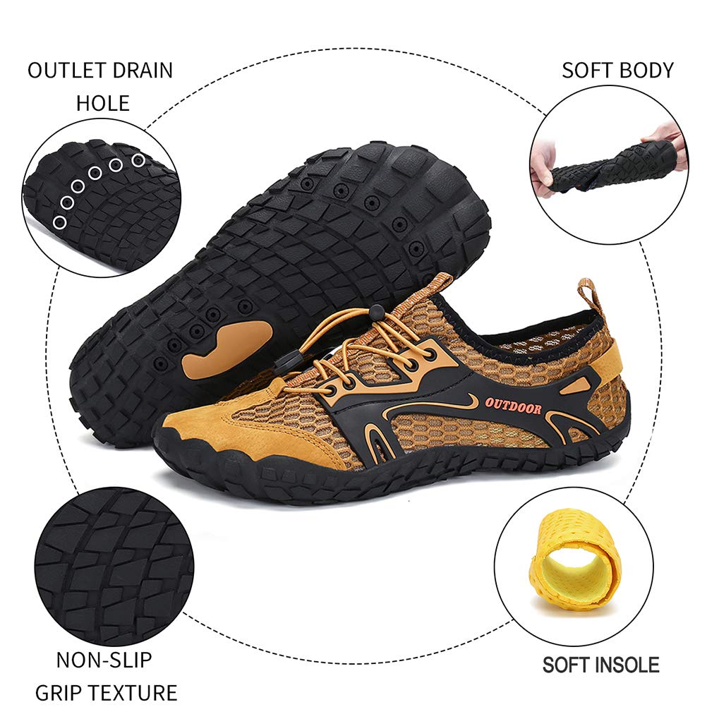 DANNTO Herren Damen Wanderschuhe Trekkingschuhe Anti-Rutsch Super Atmung Wanderstiefel Sportlich Bequem Sommer LeichtOutdoor Fitnessschuhe Hiking Sneaker Barfußschuhe für Kinder