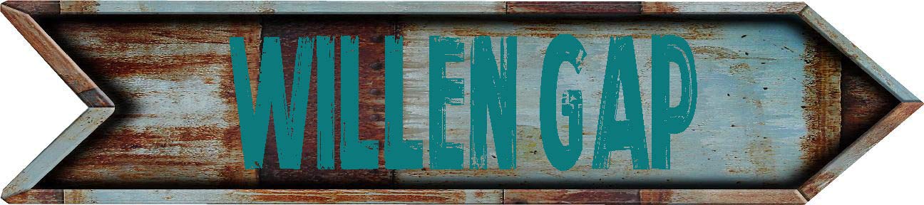 WILLEN Gap City 4"x18" Teal Lettering Arrow Shaped Rustic Antique Vintage Look Composite Aluminum Novelty décor Sign.