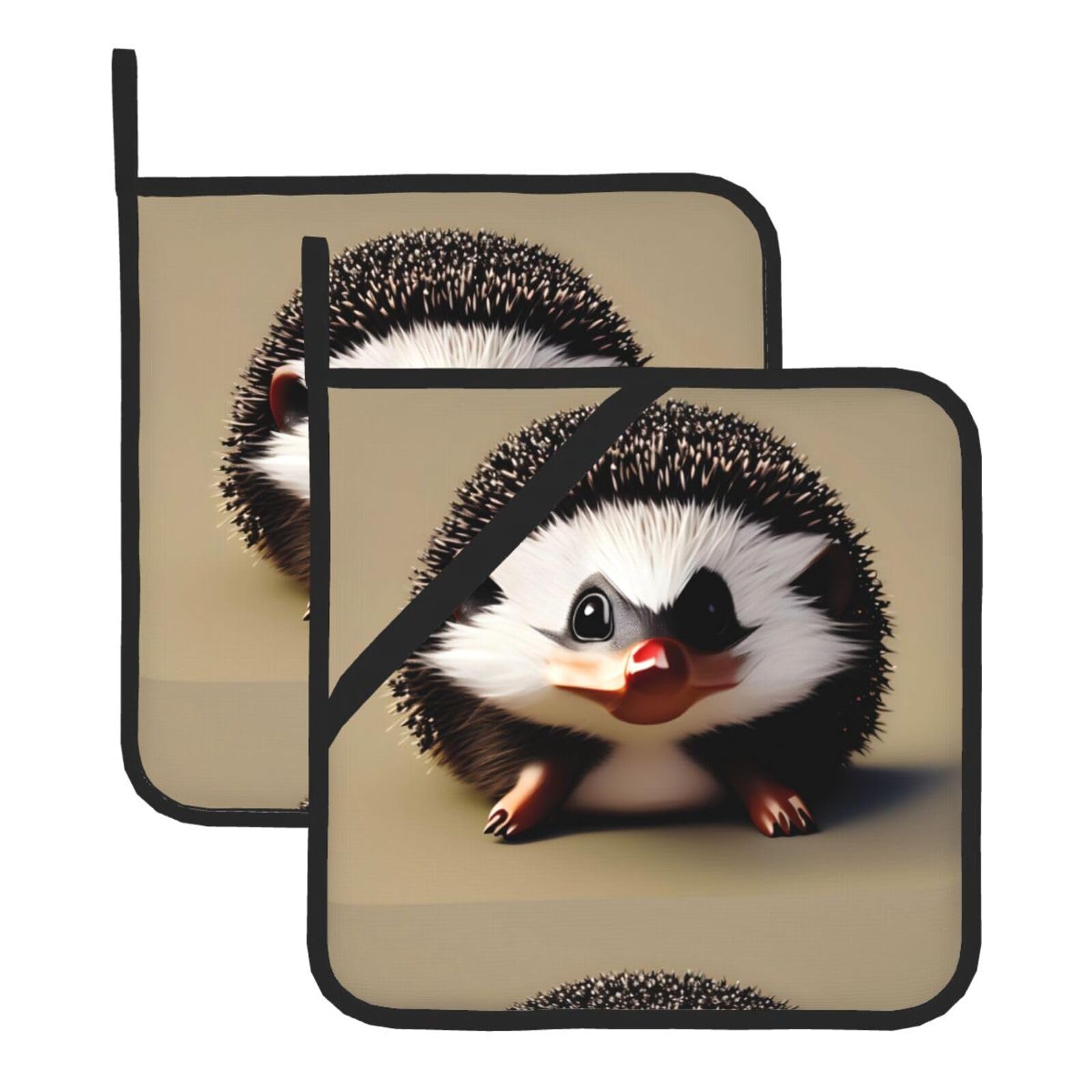 Square Heat-Insulating Pot mat WHJSSF Baby Hedgehog Pattern Anti-scalding and Heat-Insulating for Kitchen Cleaning and Outdoor Barbecue