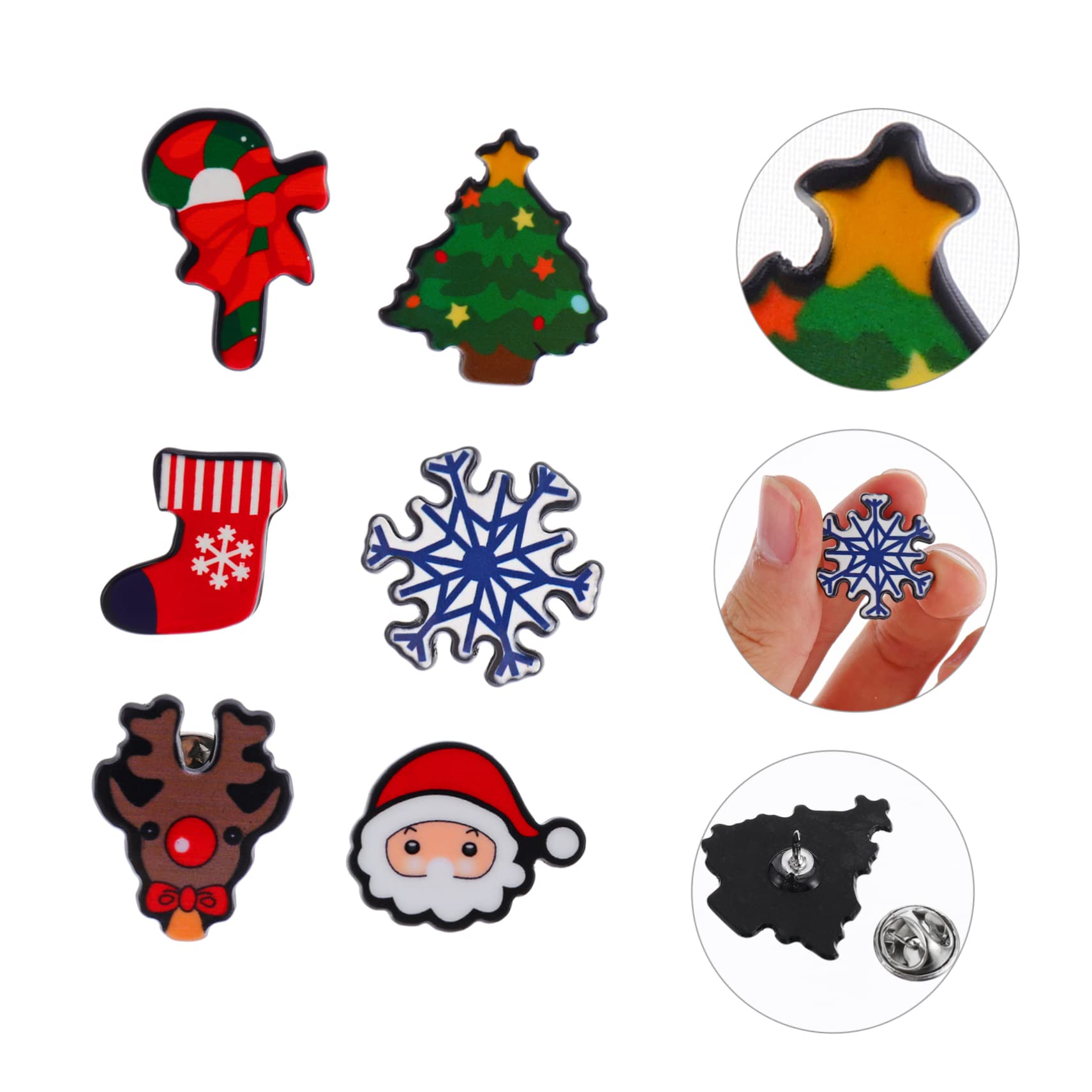 COLLBATH 8 Broches de Solapa de Dibujos Animados Navidad Estilo para Fiestas Temáticas de Niños y Adultos Estilo Aleatorio