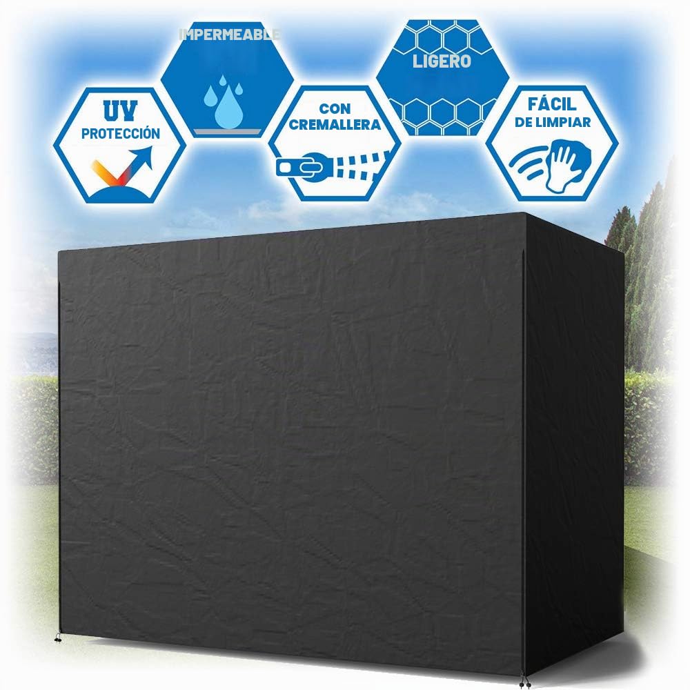 Keyohome,Funda para balancín y columpio de jardín de 2 plazas, funda hamaca impermeable resistente para exteriores, con protección solar protegida contra los rayos UV Oxford 210D,160x125x170 cm