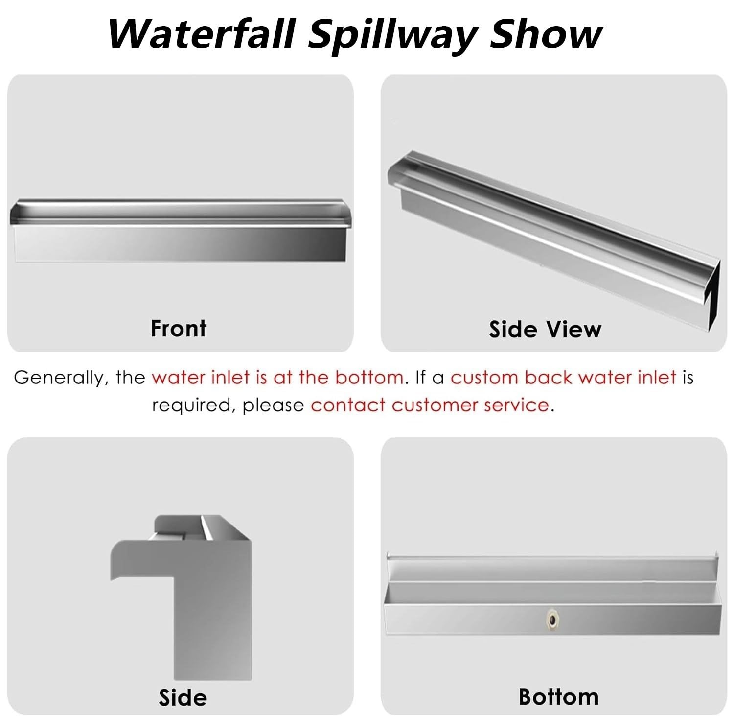 Kit fontana a cascata in acciaio inox – 170 cm L, completo di filtro in cotone e accessori per laghetto da giardino, montaggio integrato, fontana esterna