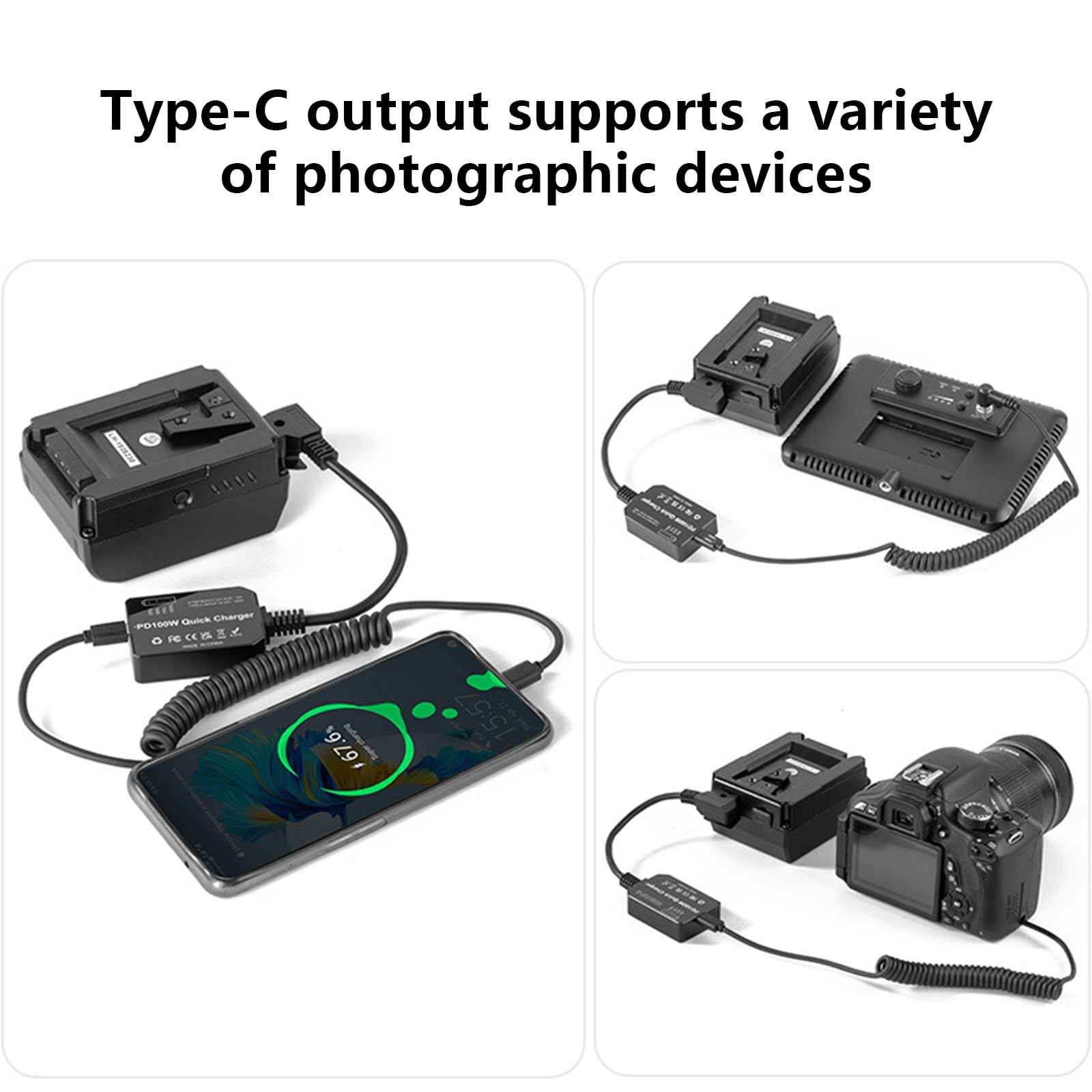 Amazon.co.jp: 100W 出力 V マウントアダプター直角タイプ C - D