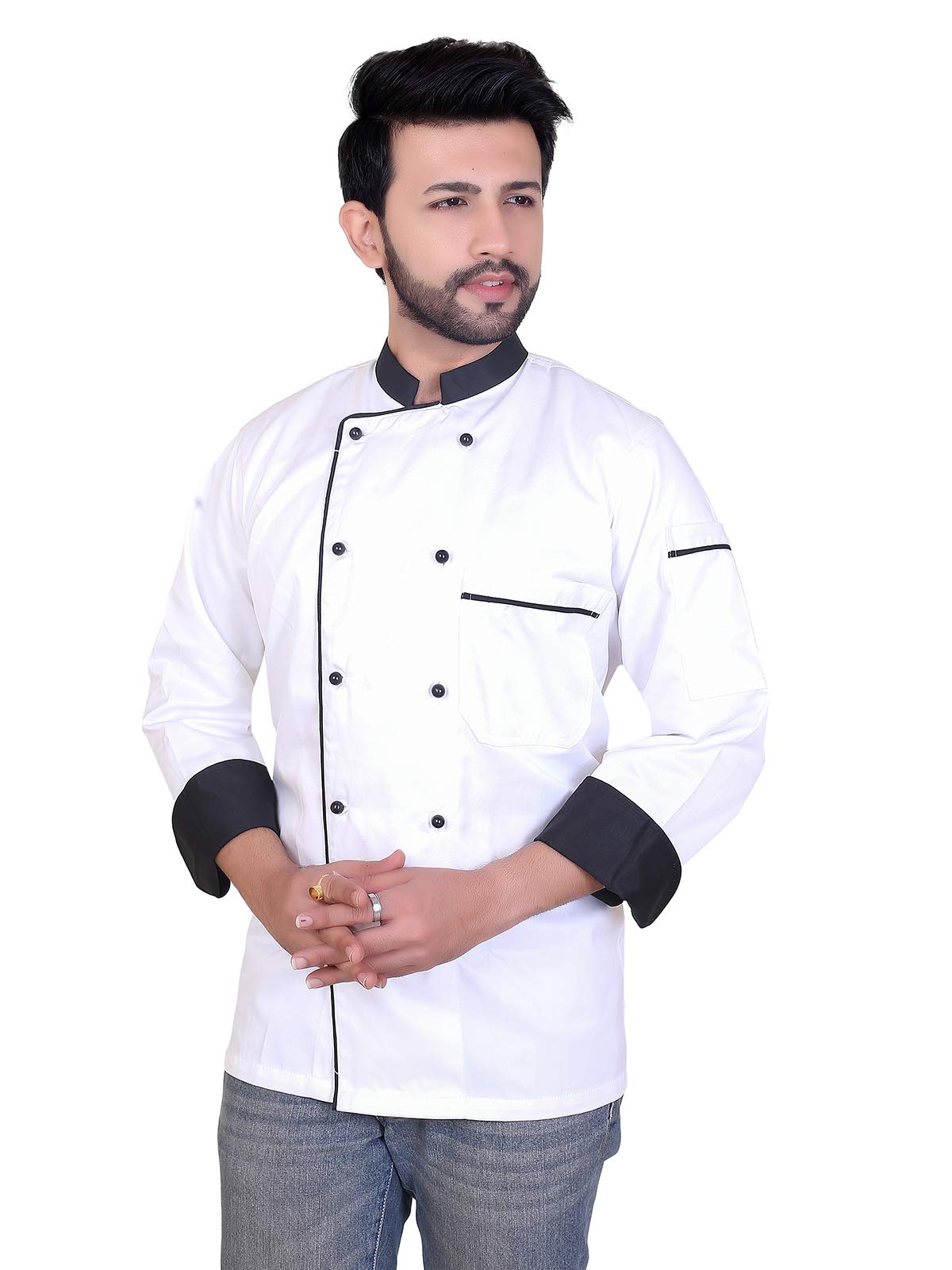 Men's And Women's Chef Coat Contrast,PolyCotton,