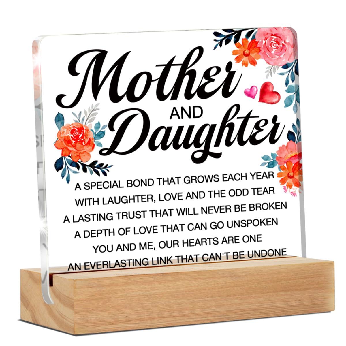 Gifts for Mother and Daughter, Best Mom Ever Gifts from Daughter, Cool Mother and Daughter Gift, Christmas Thanksgiving Birthday Gifts for Mother and Daughter Desk Decorative Sign