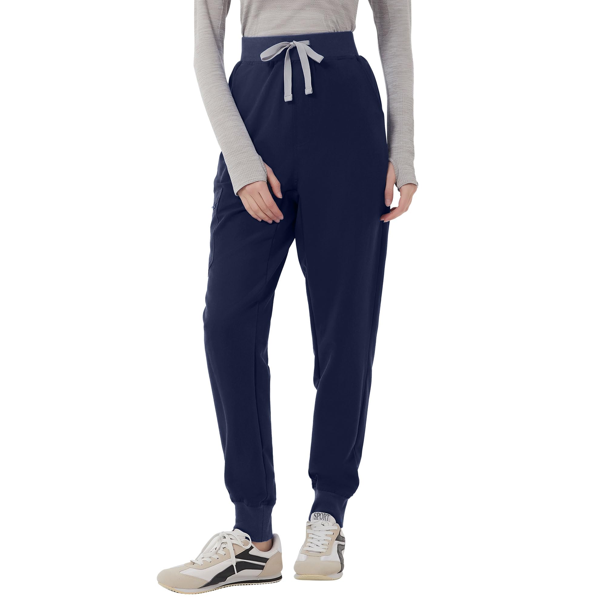 Women's Scrub Jogger Pants, High Waisted 4-Way Stretch, 5 Pockets