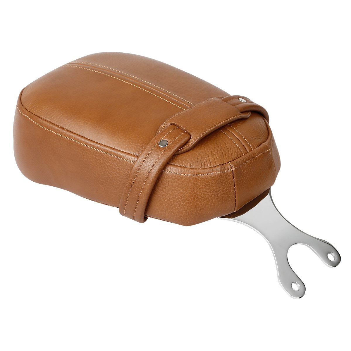 XMT-MOTO Desert Tan Genuine Leather Rear Passenger Pillion Seat for Indian Scout 2015-2024, Chieftain 2014-2024, Chief 2014-2019