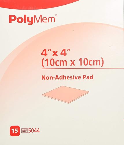 PolyMem Apósitos de tela para heridas, no adhesivos, 4 "x 4", caja de 15