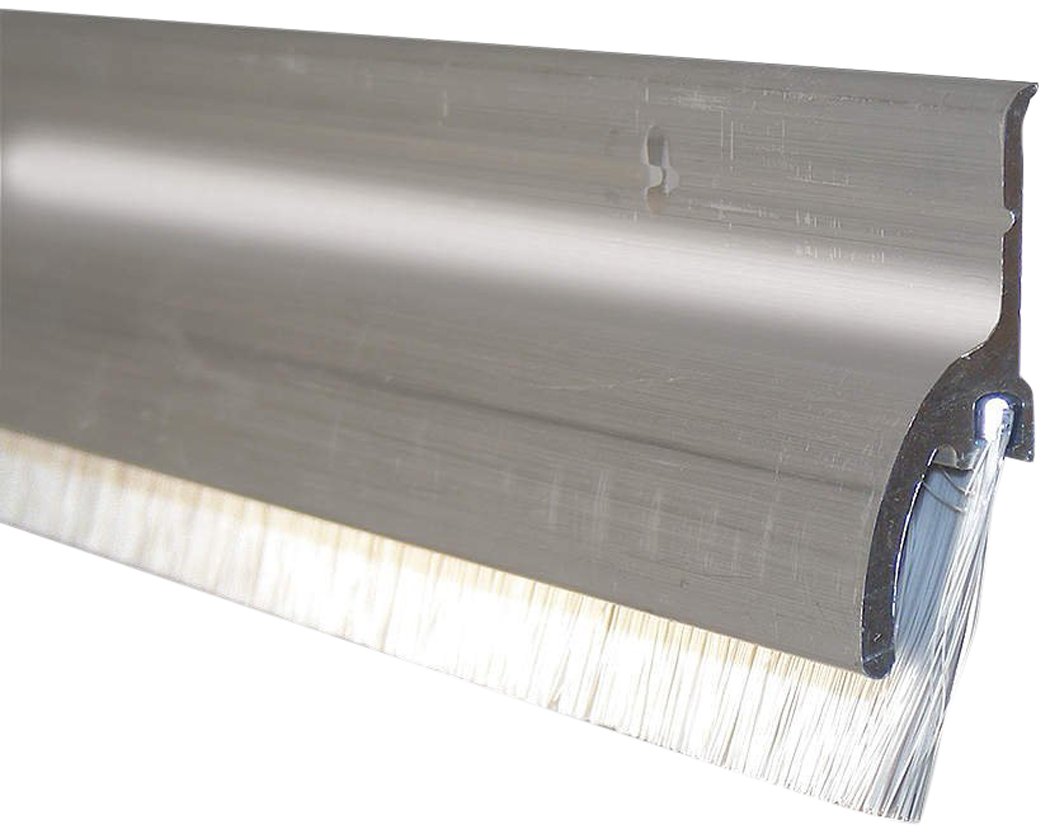 Pemko 085651 345ANB48 Brush Seal Aluminum Container with Rain Drip, 1.5" Width, 48" Length, Aluminum