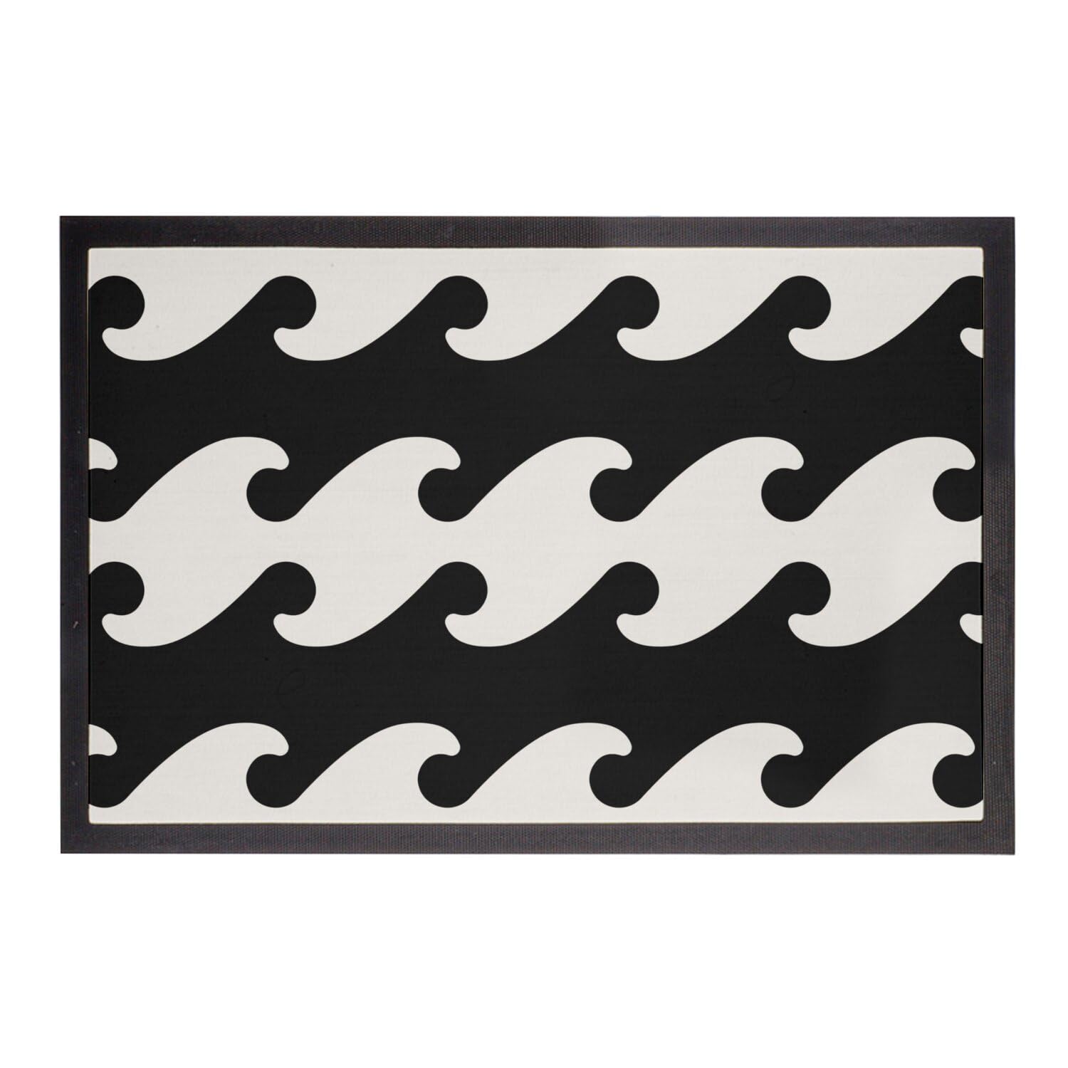 Paillasson geometrique vague monochrome pour stopper la salete