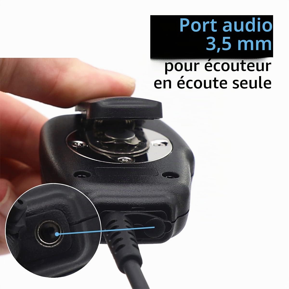 Haut-Parleur Micro PTT pour HYT Hytera BD505 Midland G15 Motorola XT420 | Compatible radio HYT Hytera PD415 PD505, Midland G15Pro G18 G18Pro Arctic, Motorola XT460 XT660D XTNiD DP1400 CP200 CP040