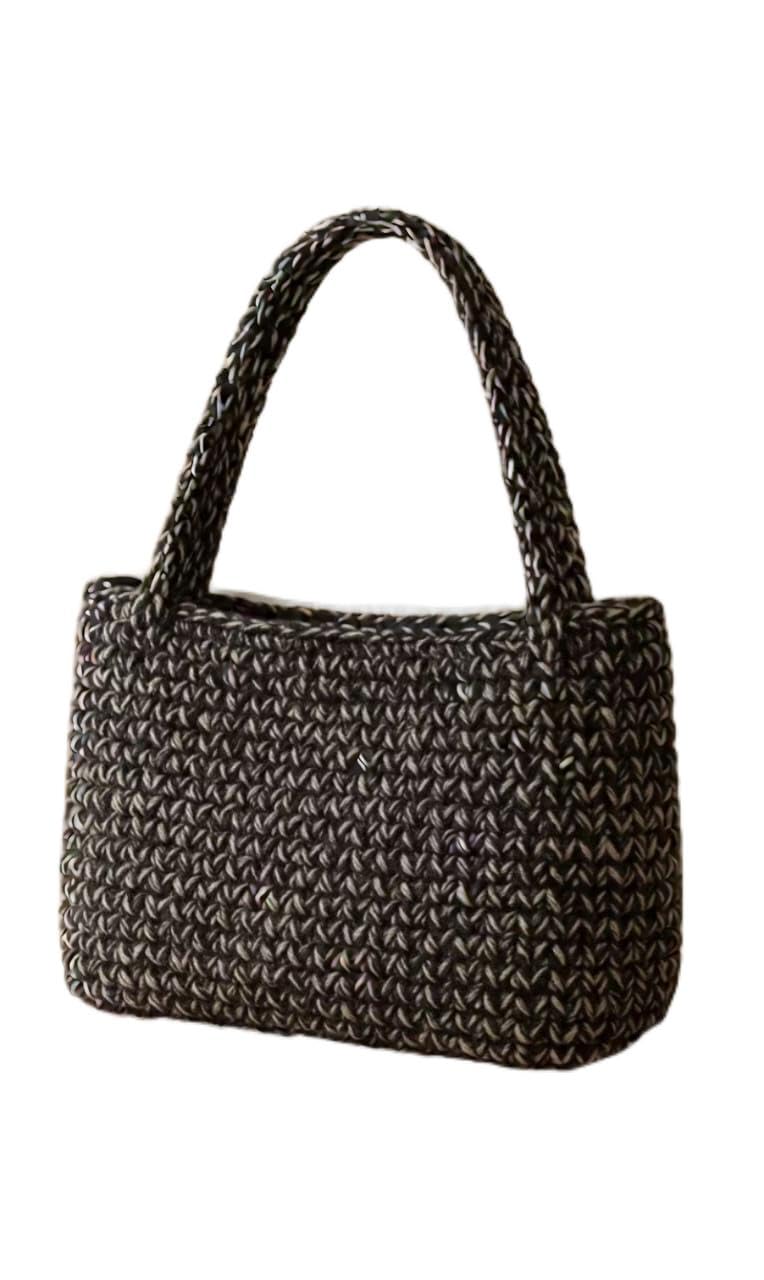 Handmade polyester shoulder Black bag,summer beach,party