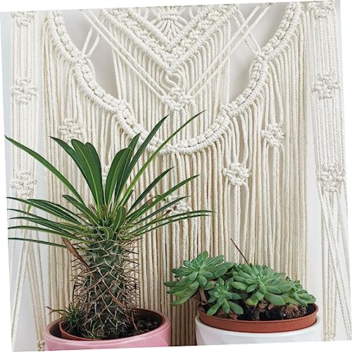 Décoration murale faite main en coton blanc et son étagère bohème chic