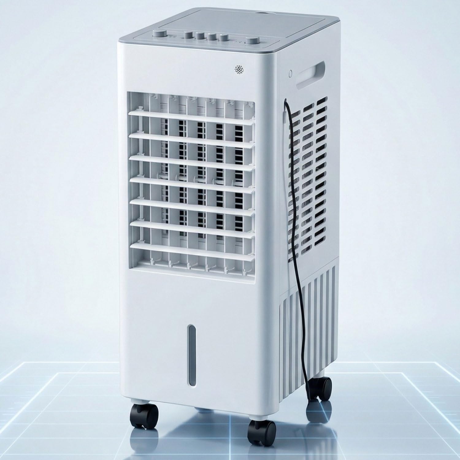 GWFBLID Portable Evaporative Air Cooler Air Conditioner Humidifier 3 Speed Fan Swamp Cooler with 5L Water Tank 8H Timer 60° Oscillation Cooling AC Unit Cooling Fan for Room Bedroom Office
