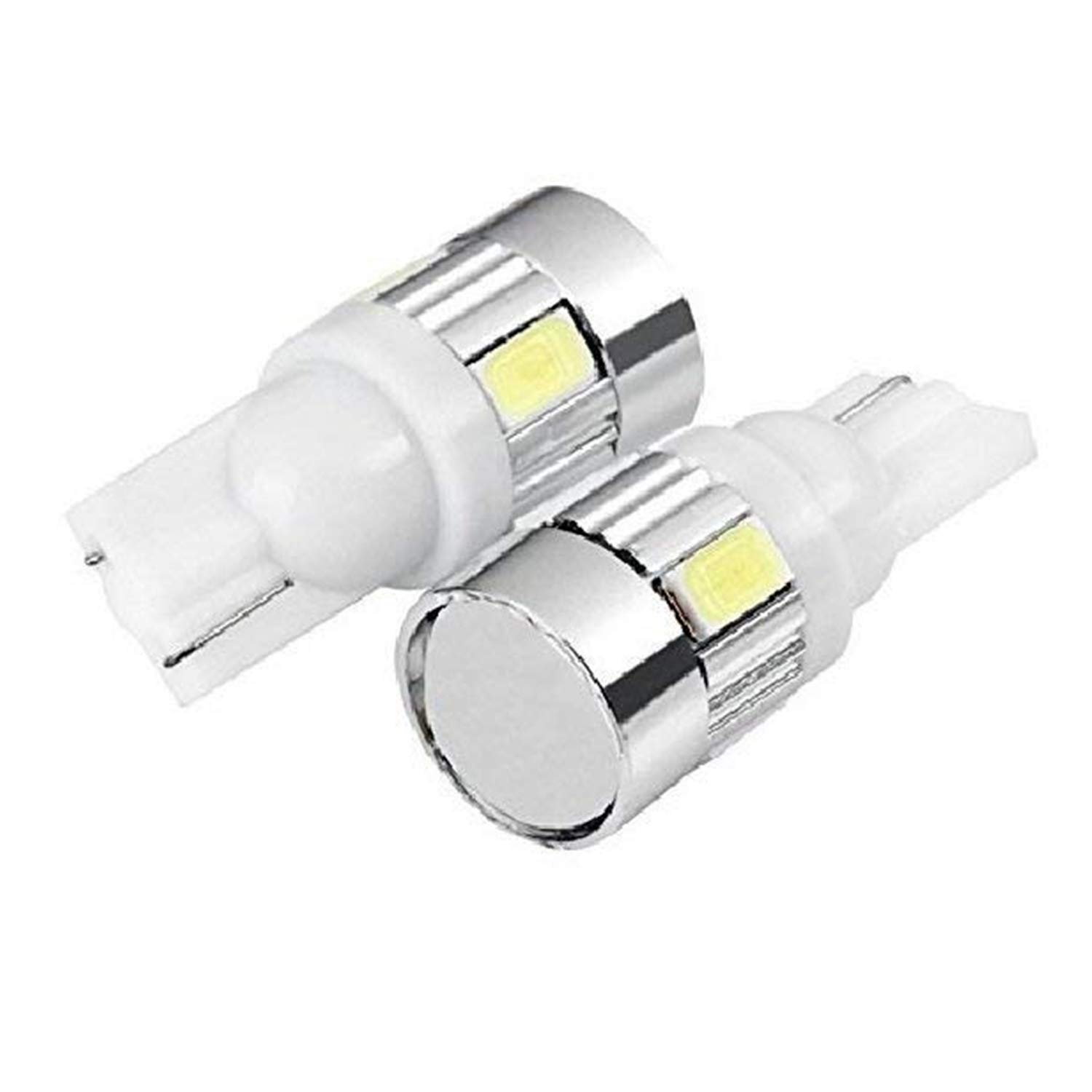 CS6PW2P T10 Led Parking Light 6 SMD Car Interior/Dashboard Licence Plate Dome Bulb for Bike/Motorcycle and Cars (1W, White)