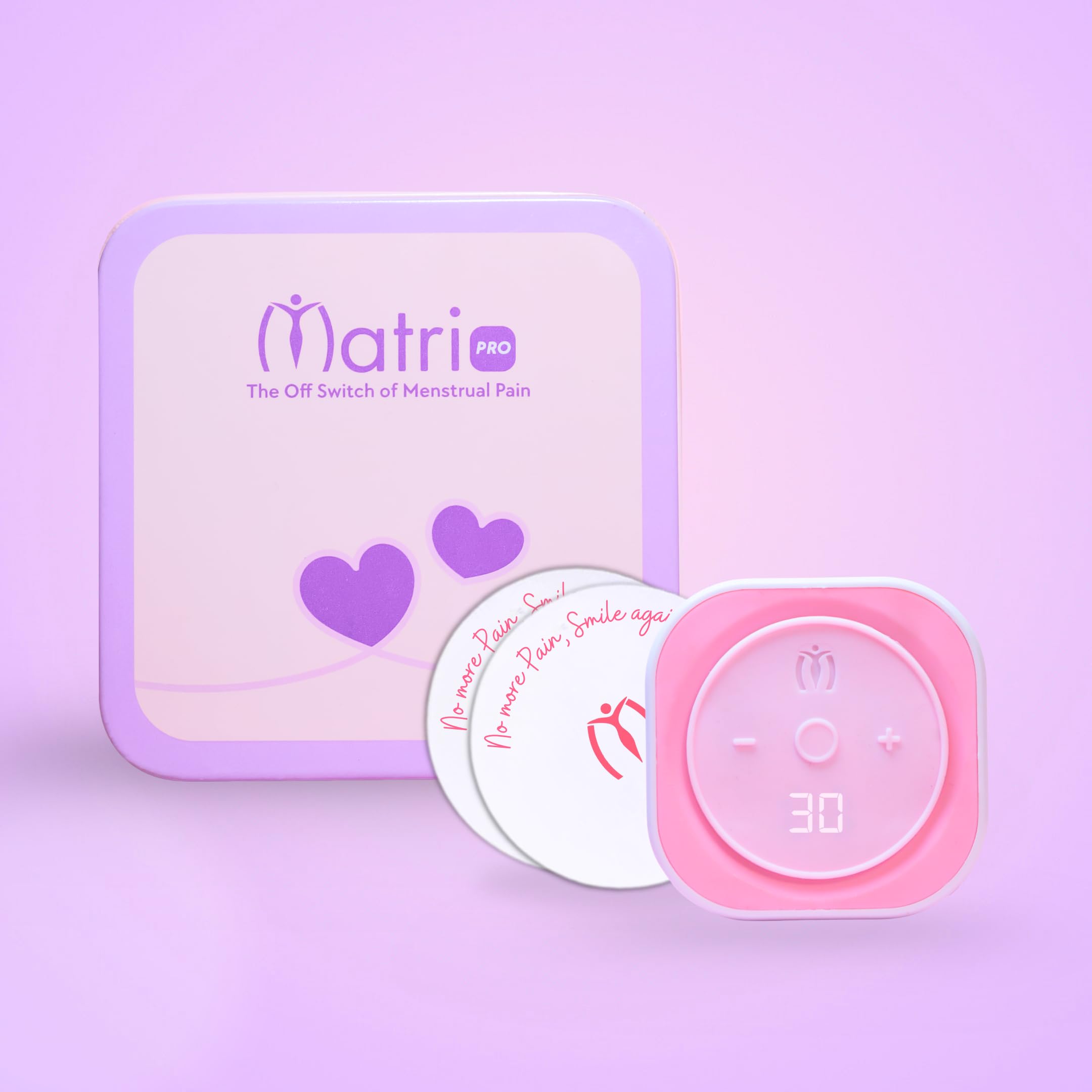 Matri Pro Period Pain Relief Device - Advanced TENS Technology for Instant Menstrual Pain Relief, Wearable & Drug-Free Cramp Relief, Rechargeable & Non-Invasive, Portable Solution for Women’s Comfort, 12 Month Warranty, As Seen on Shark Tank