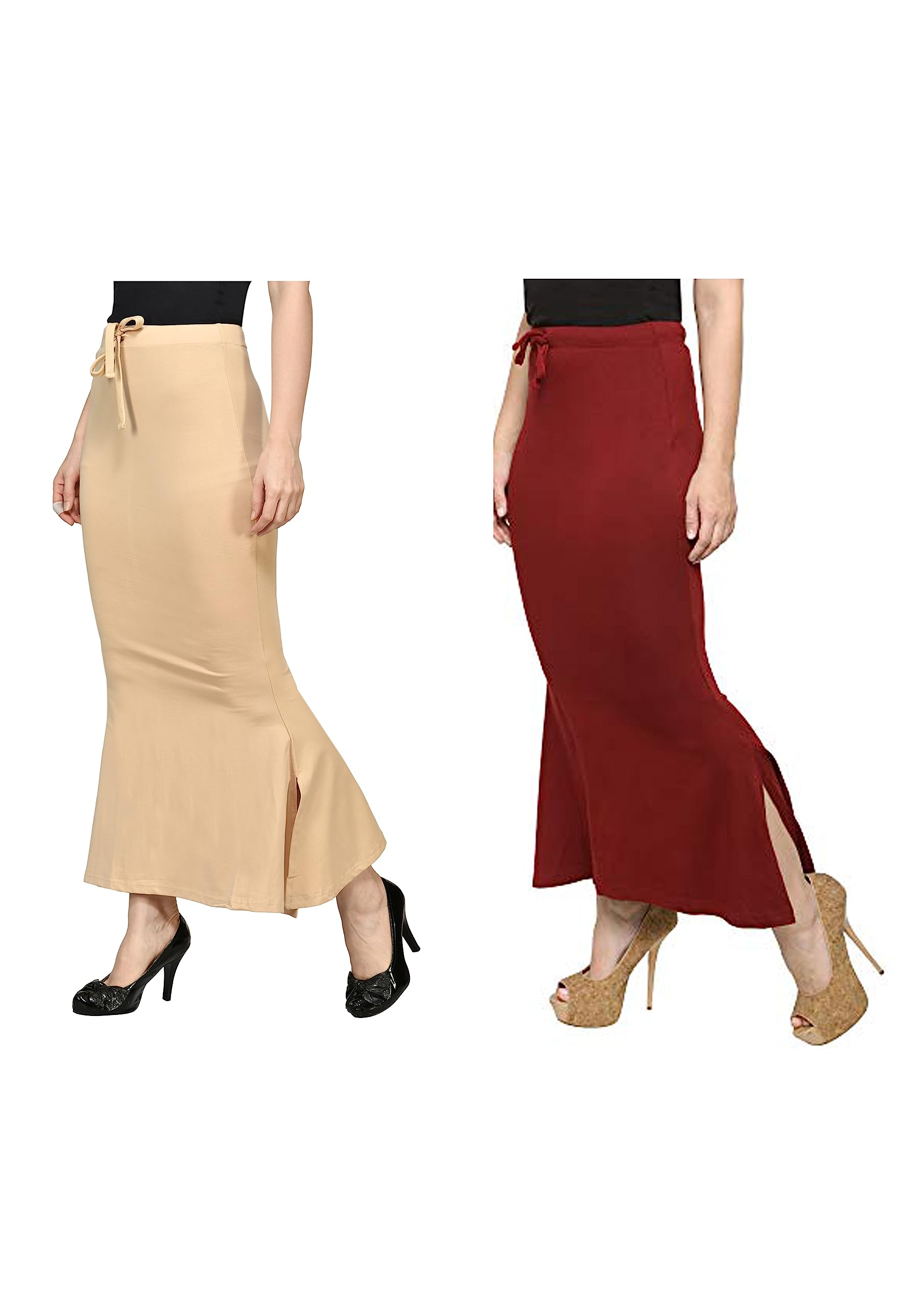 Dharah Women Cotton Saree Shapewear Silhouette - Combo