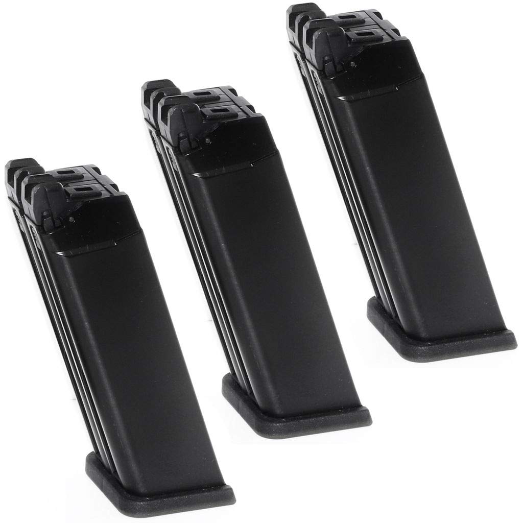Airsoft WE (WE-TECH) 3pcs 48rd Gas Magazine for WE G17 G18C G19 Double Barrel Series GBB Pistol Black