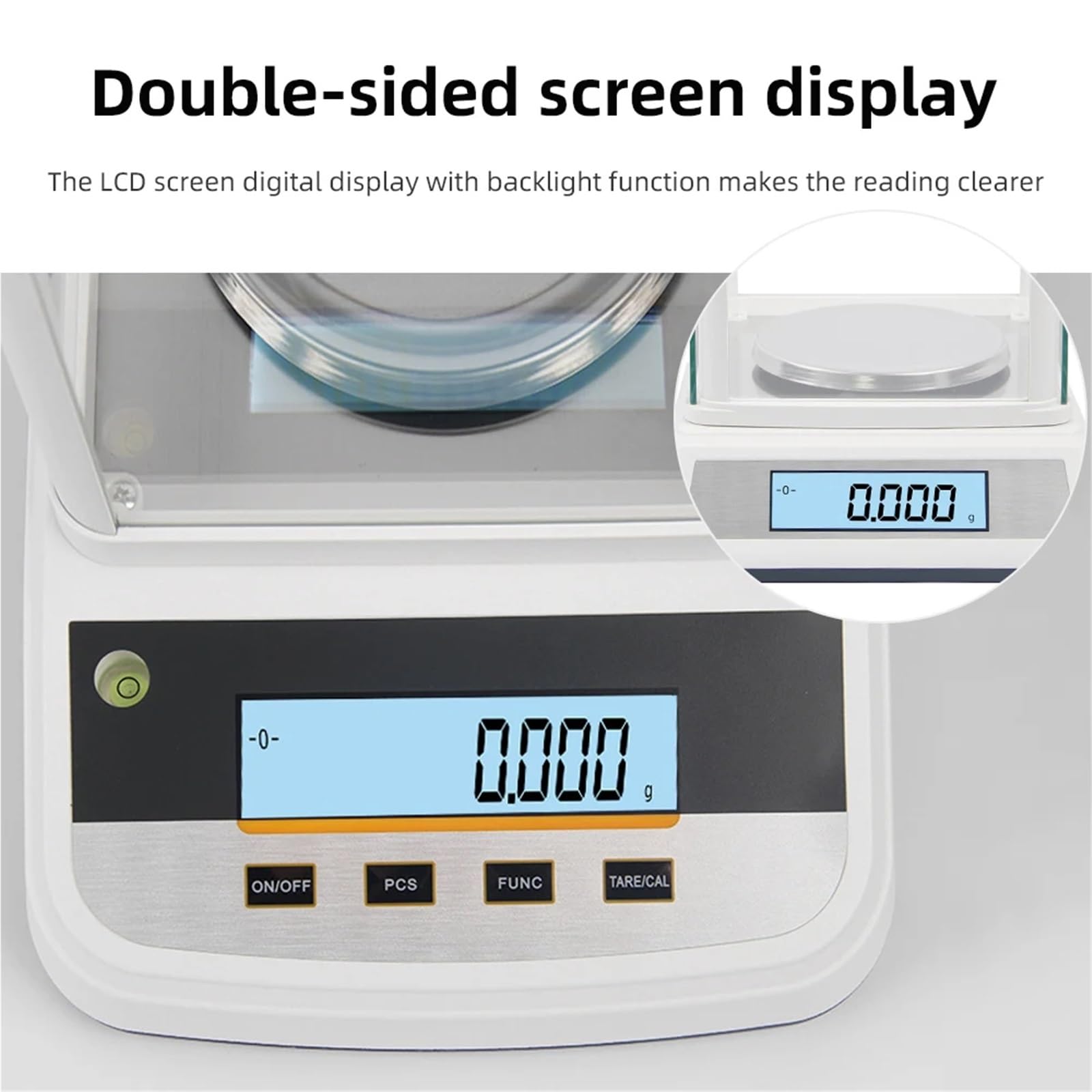 Balanza analítica de doble pantalla 100 g/200 g/300 g/500 g 1 mg, balanza electrónica digital laboratorio, for joyería Grado comercial
