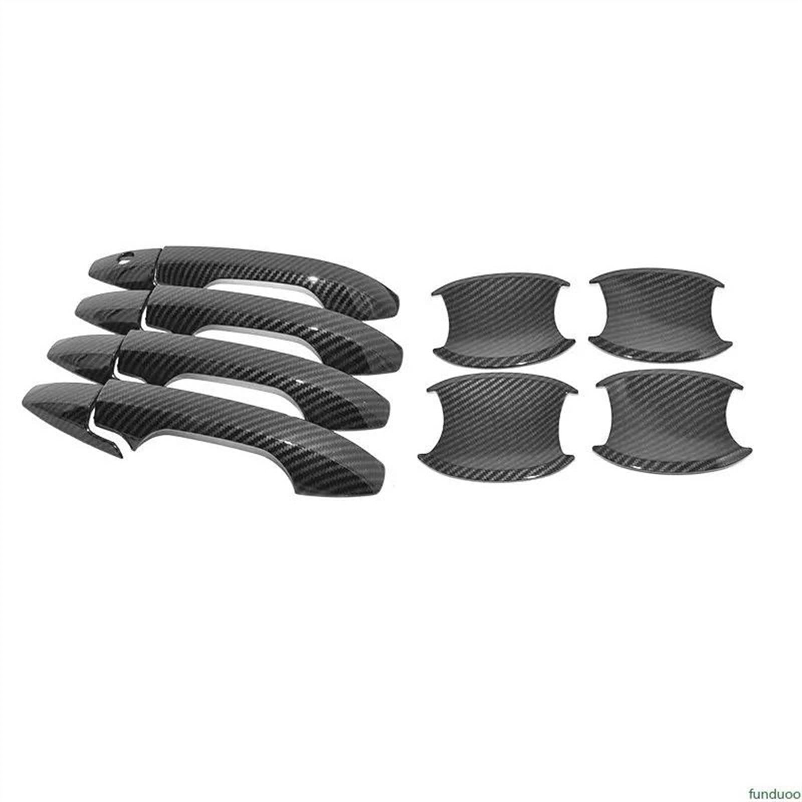 CSSPDM Glossy Black Carbon Fiber Chrome Car Door Handle Cover for CRV CR-V 2007-2011 Decor Trim Sticker Styling Accessories(3)
